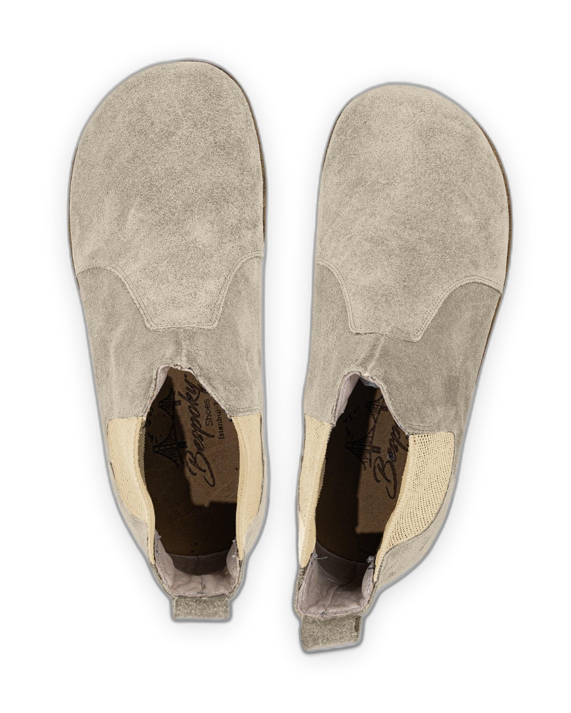 Side view Cream Chelsea Boots - Calf Leather Zero Drop | Bespoky