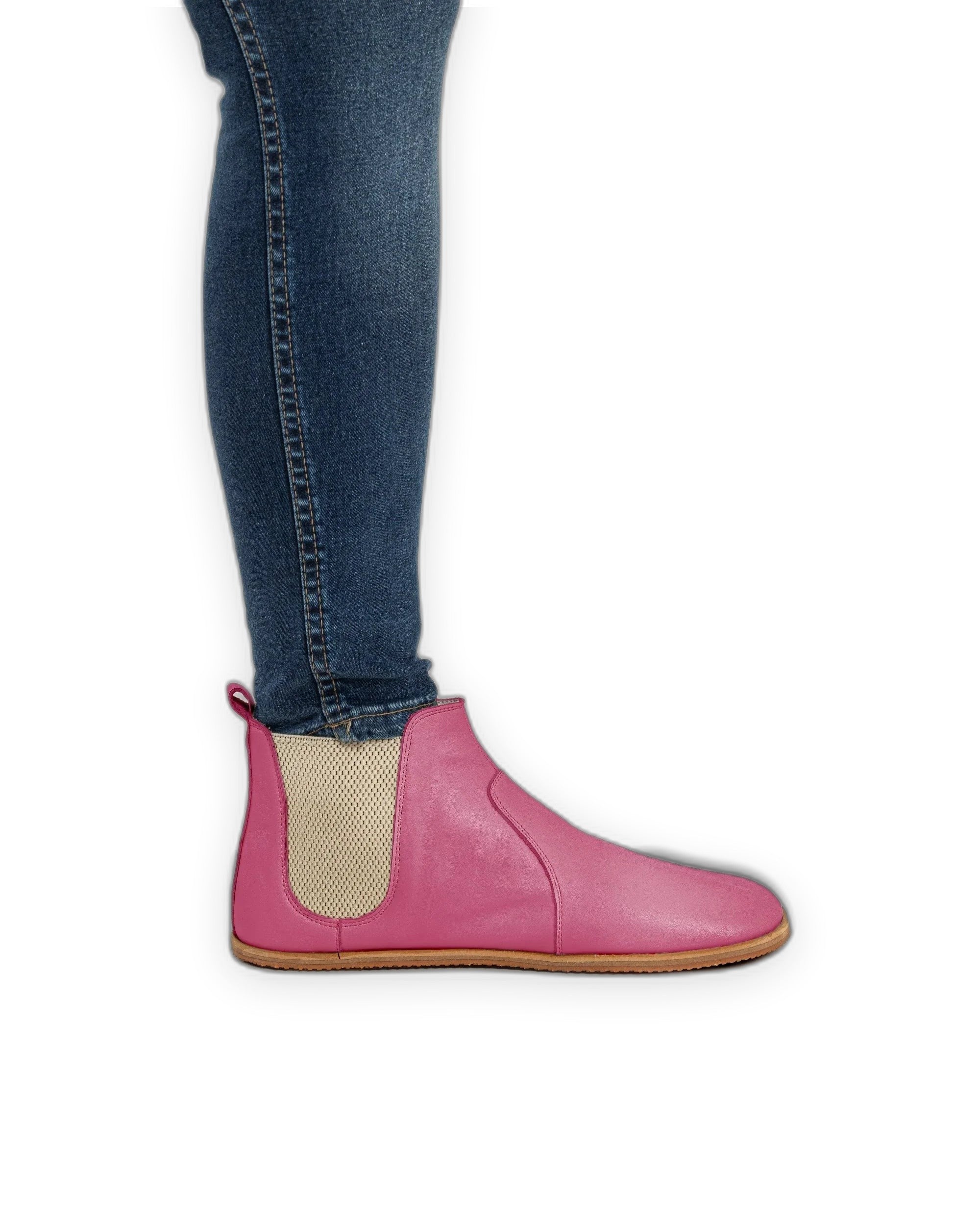 Back view Fuchsia Chelsea Boots - Calf Leather Handcrafted | Bespoky