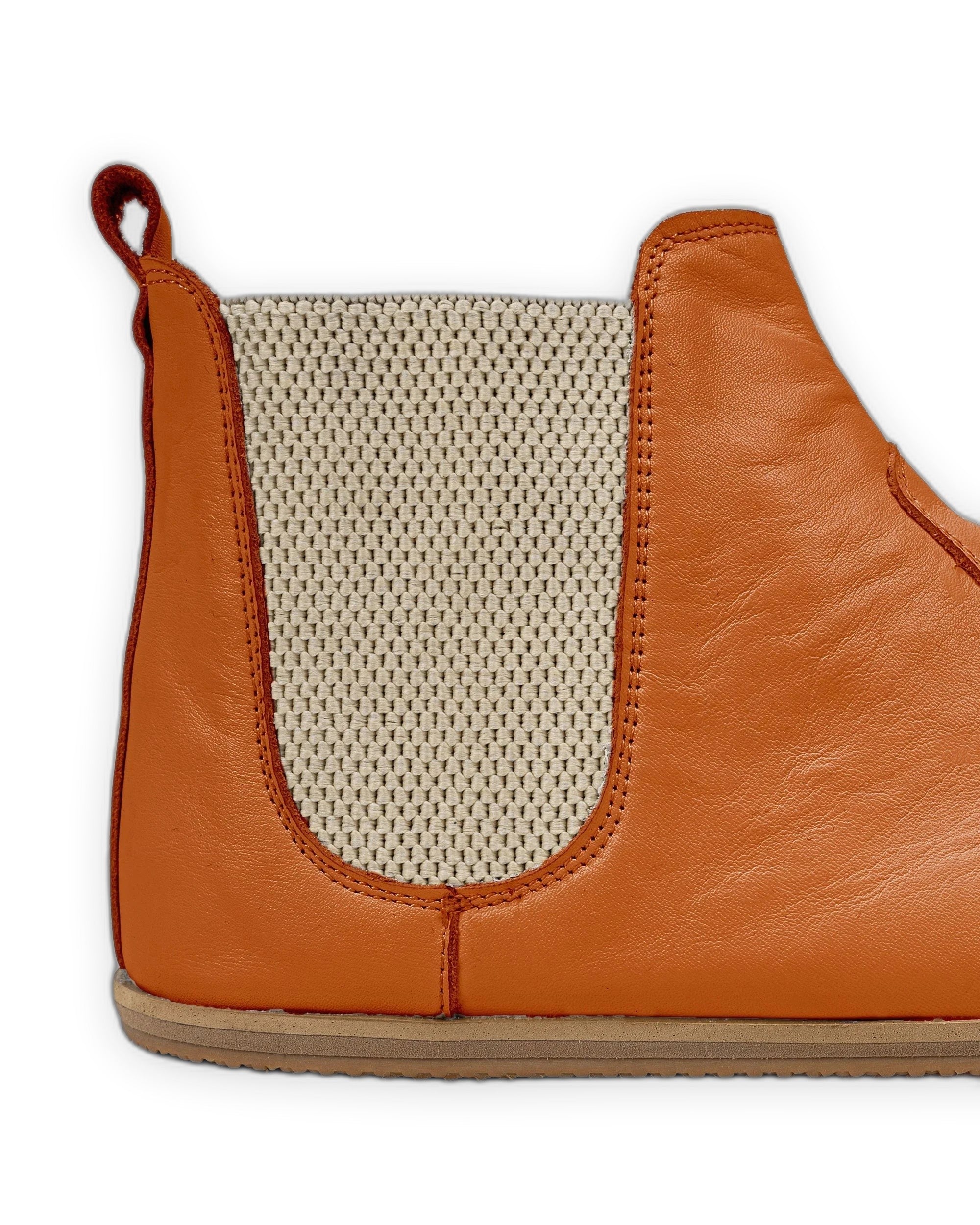 Side view Orange Chelsea Boots - Calf Leather Zero Drop | Bespoky