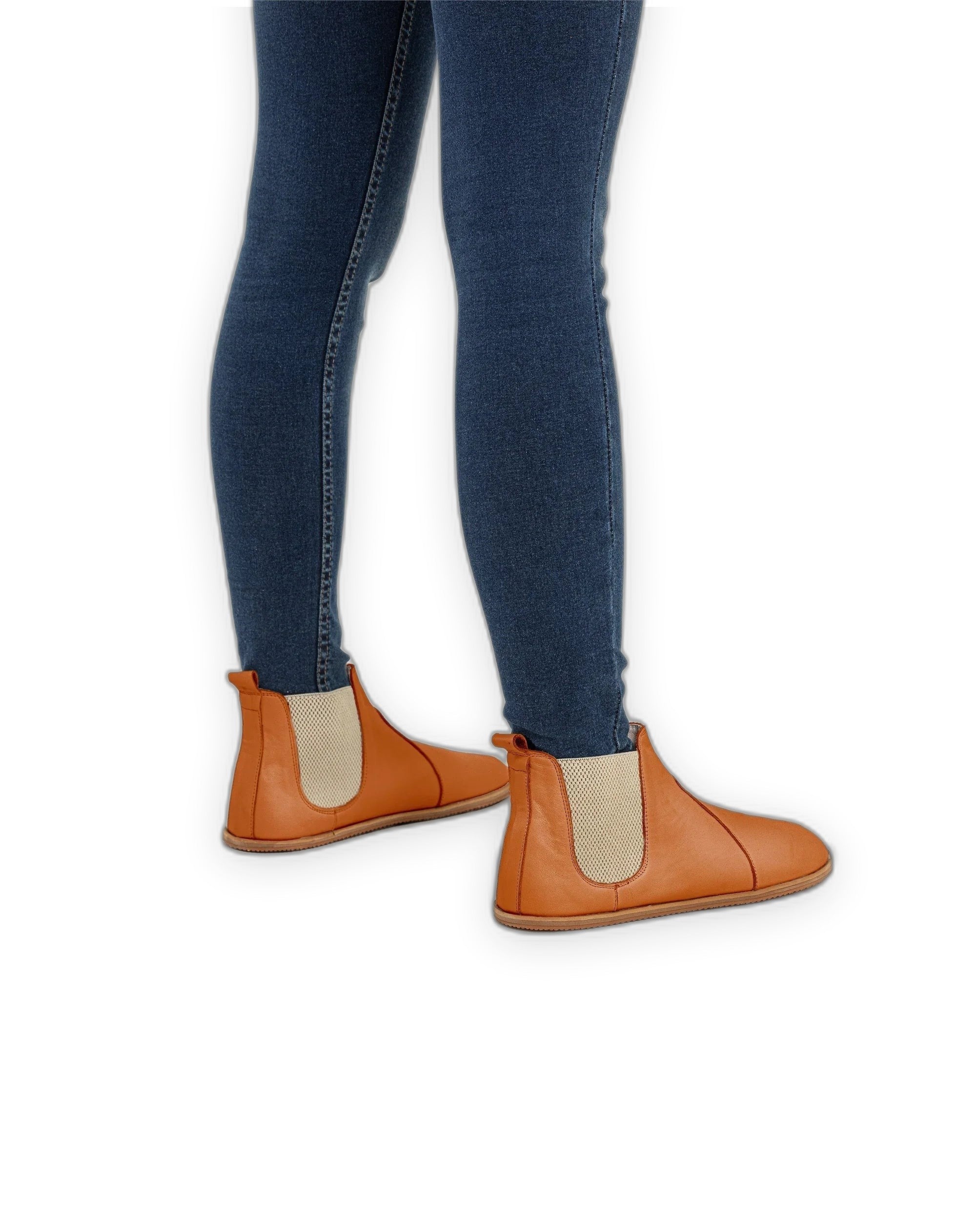 Detail Orange Chelsea Boots - Handcrafted Calf Leather Turkey | Bespoky