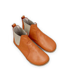 Women's Orange Chelsea Boots - Handcrafted Calf Leather Wide Toe Box | Bespoky
