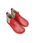 Women's Red Chelsea Boots - Handcrafted Calf Leather Wide Toe Box | Bespoky