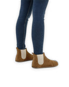 Pair Tan Chelsea Boots - Barefoot Wide Toe Calf Leather | Bespoky