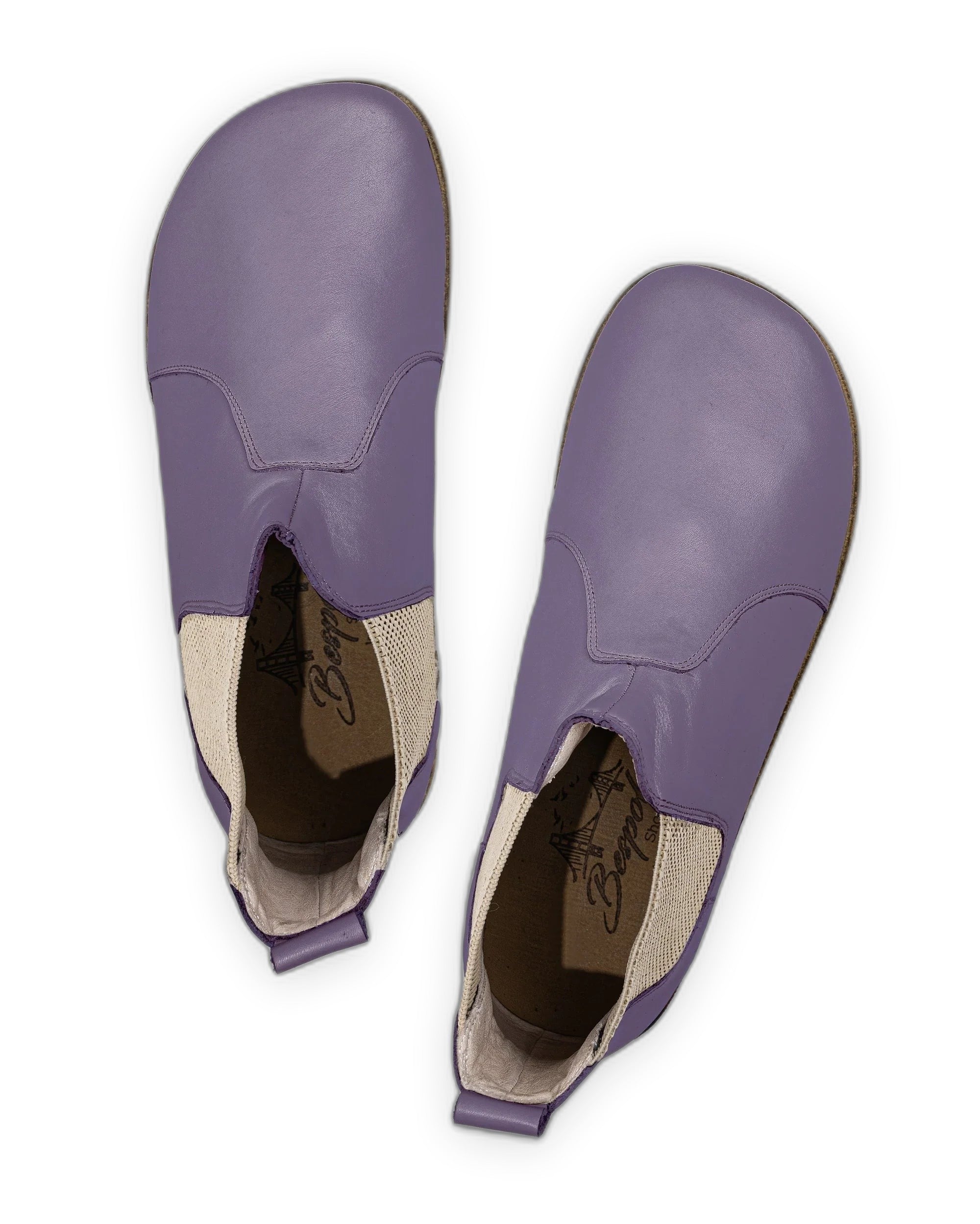 Side view Purple Chelsea Boots - Calf Leather Zero Drop | Bespoky