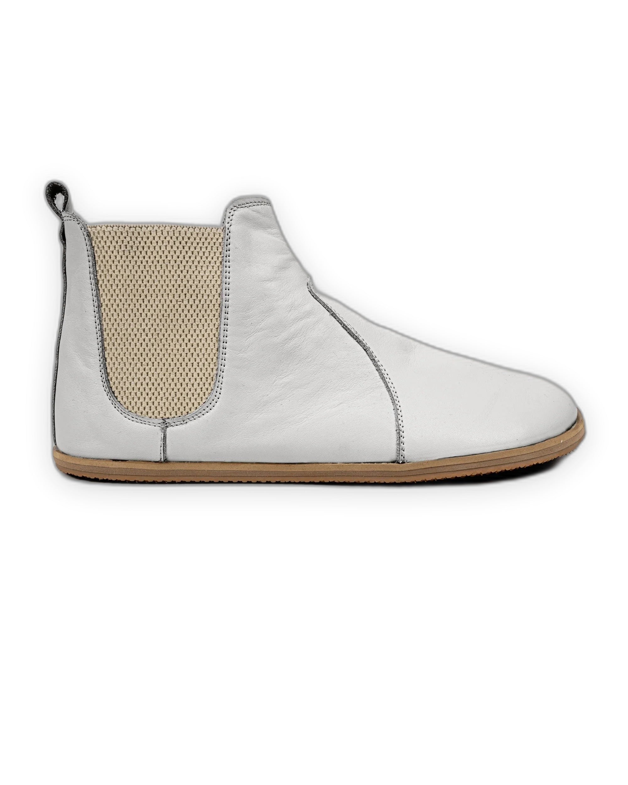 Pair White Chelsea Boots - Barefoot Wide Toe Calf Leather | Bespoky