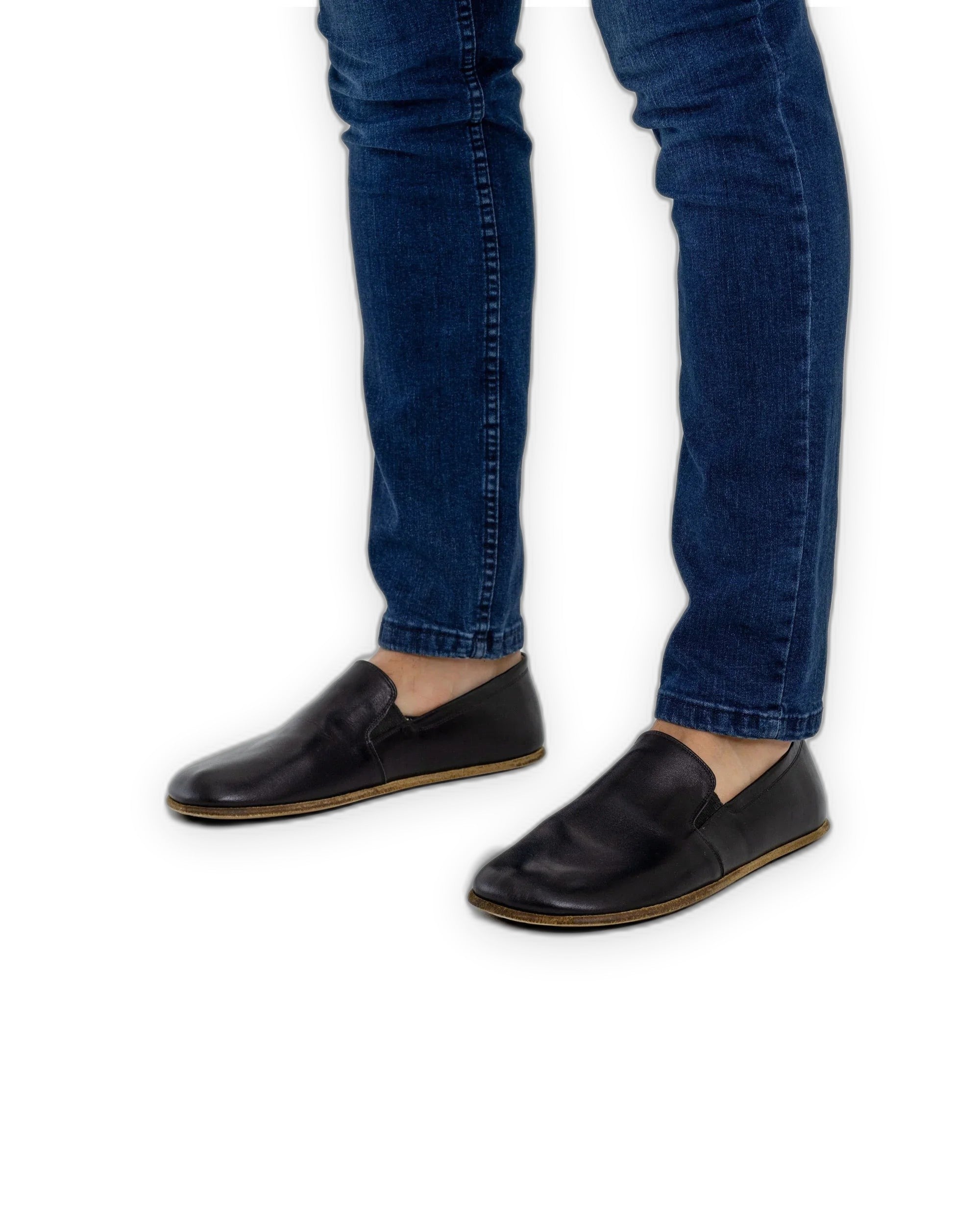 Men's Black Barefoot Shoes - Handcrafted Calf Leather Wide Toe Box | Bespoky