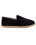 Side view Black Suede Barefoot Shoes - Calf Leather Zero Drop | Bespoky