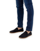 Top view Black Suede Barefoot Shoes - Handcrafted Calf Leather | Bespoky