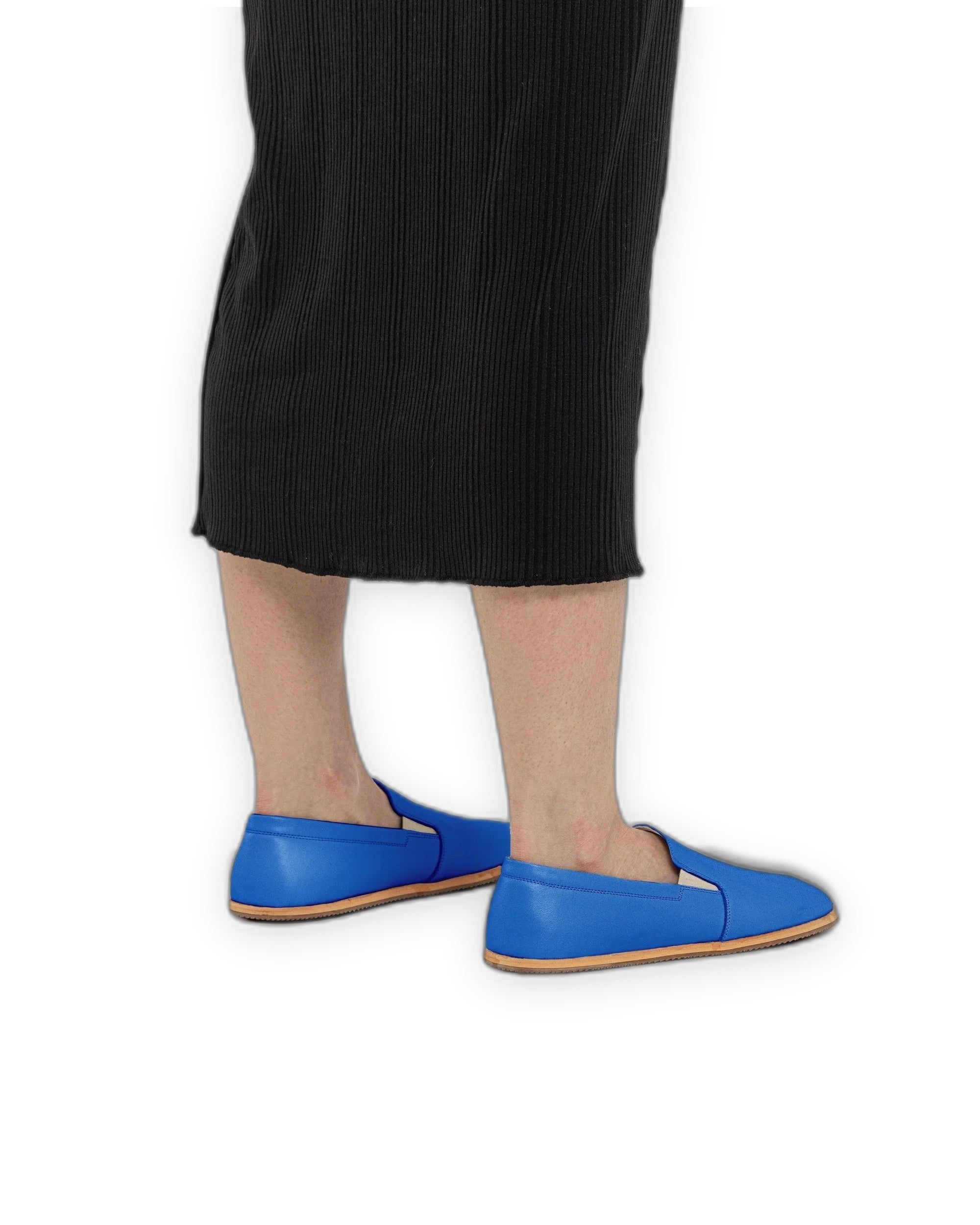 Back view Blue Barefoot Shoes - Calf Leather Handcrafted | Bespoky