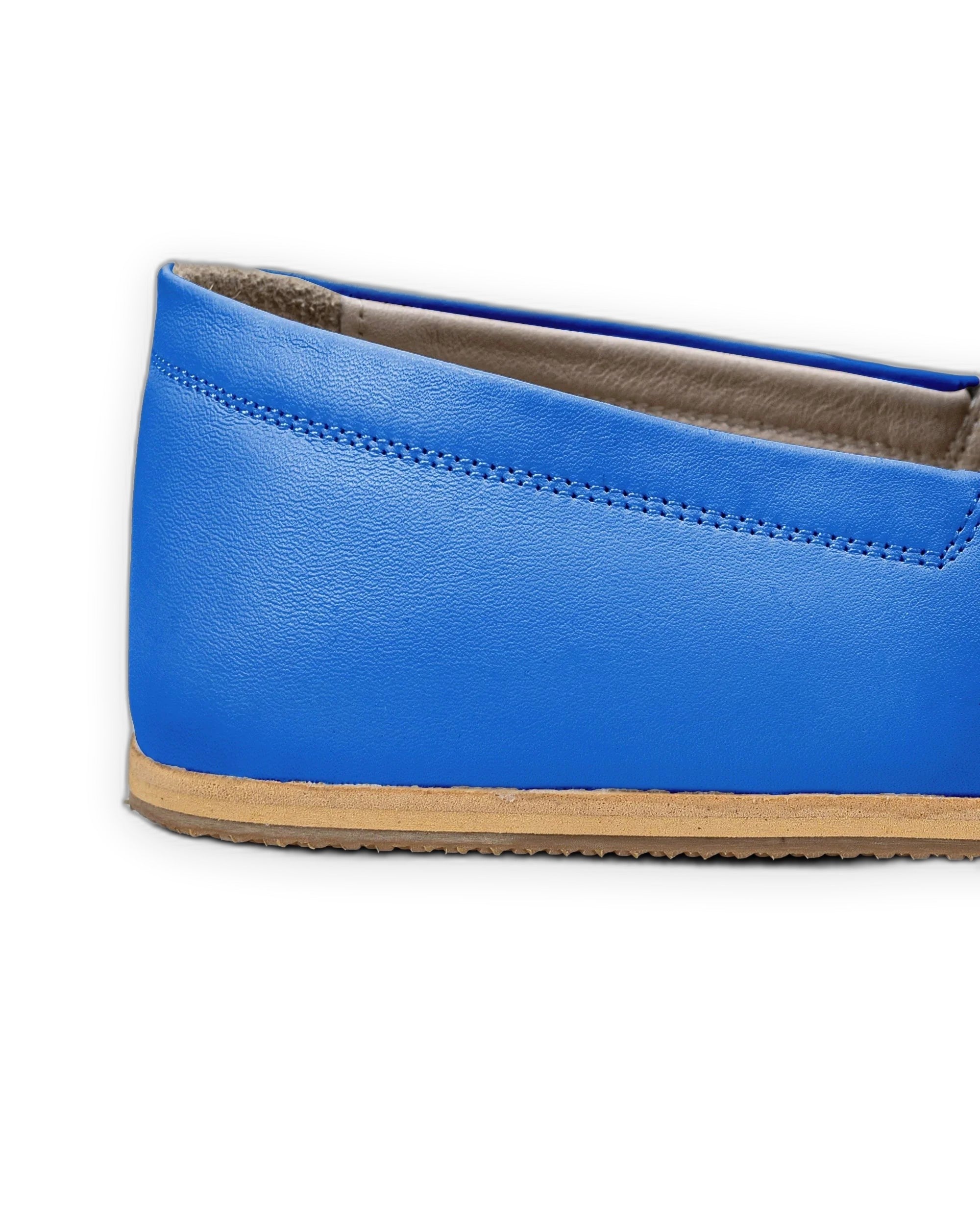 Close-up calf leather - Blue Barefoot Shoes Detail | Bespoky
