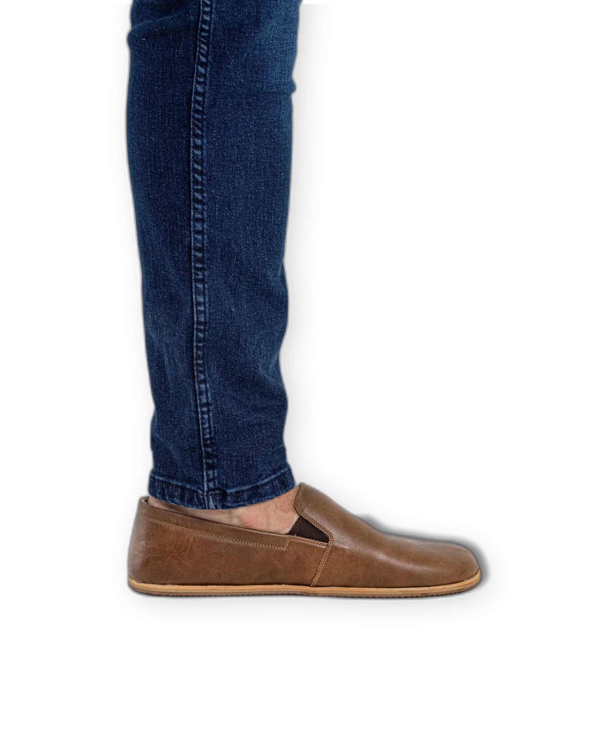 Back view Brown Barefoot Shoes - Calf Leather Handcrafted | Bespoky