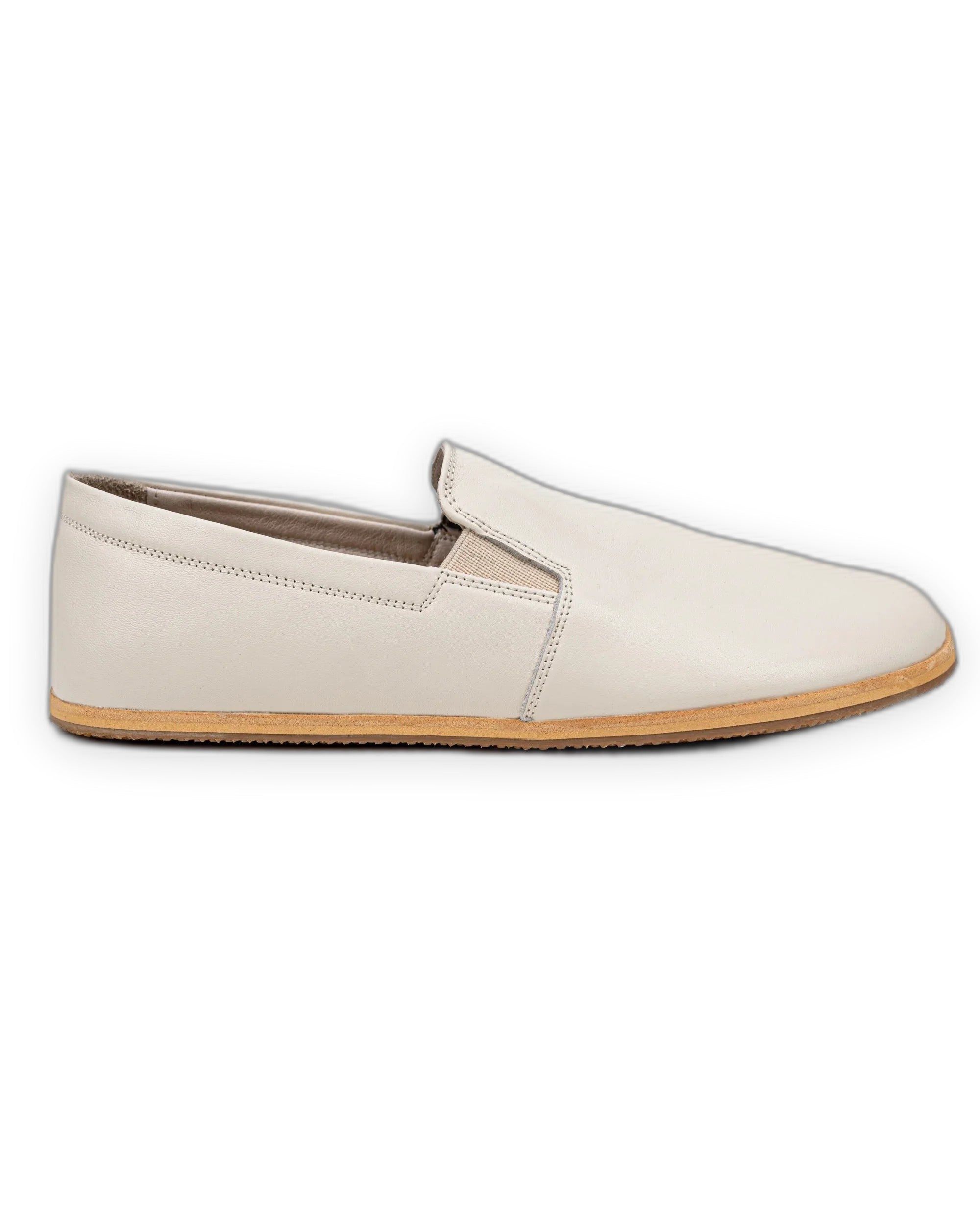 Close-up calf leather - Cream Barefoot Shoes Detail | Bespoky