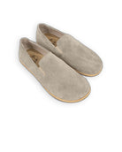 Men's Cream Suede Barefoot Shoes - Handcrafted Calf Leather Wide Toe Box | Bespoky