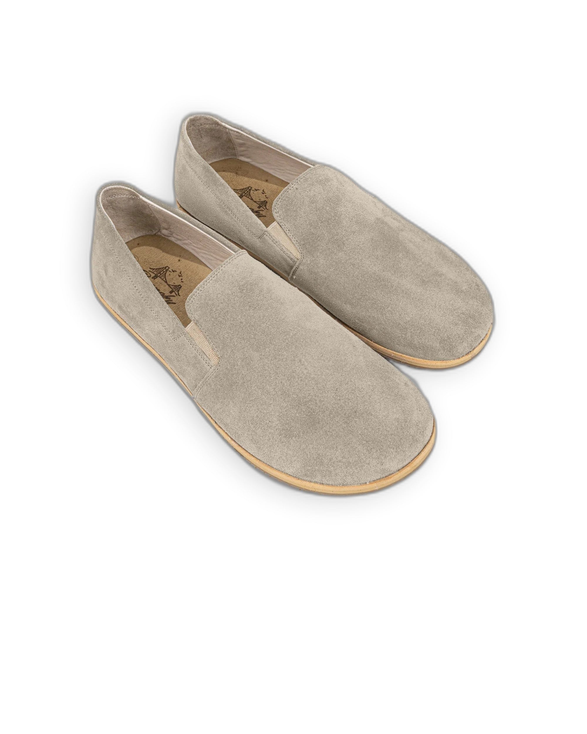 Men's Cream Suede Barefoot Shoes - Handcrafted Calf Leather Wide Toe Box | Bespoky