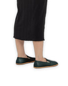 Pair Dark Green Barefoot Shoes - Barefoot Wide Toe Calf Leather | Bespoky