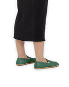 Top view Green Barefoot Shoes - Handcrafted Calf Leather | Bespoky
