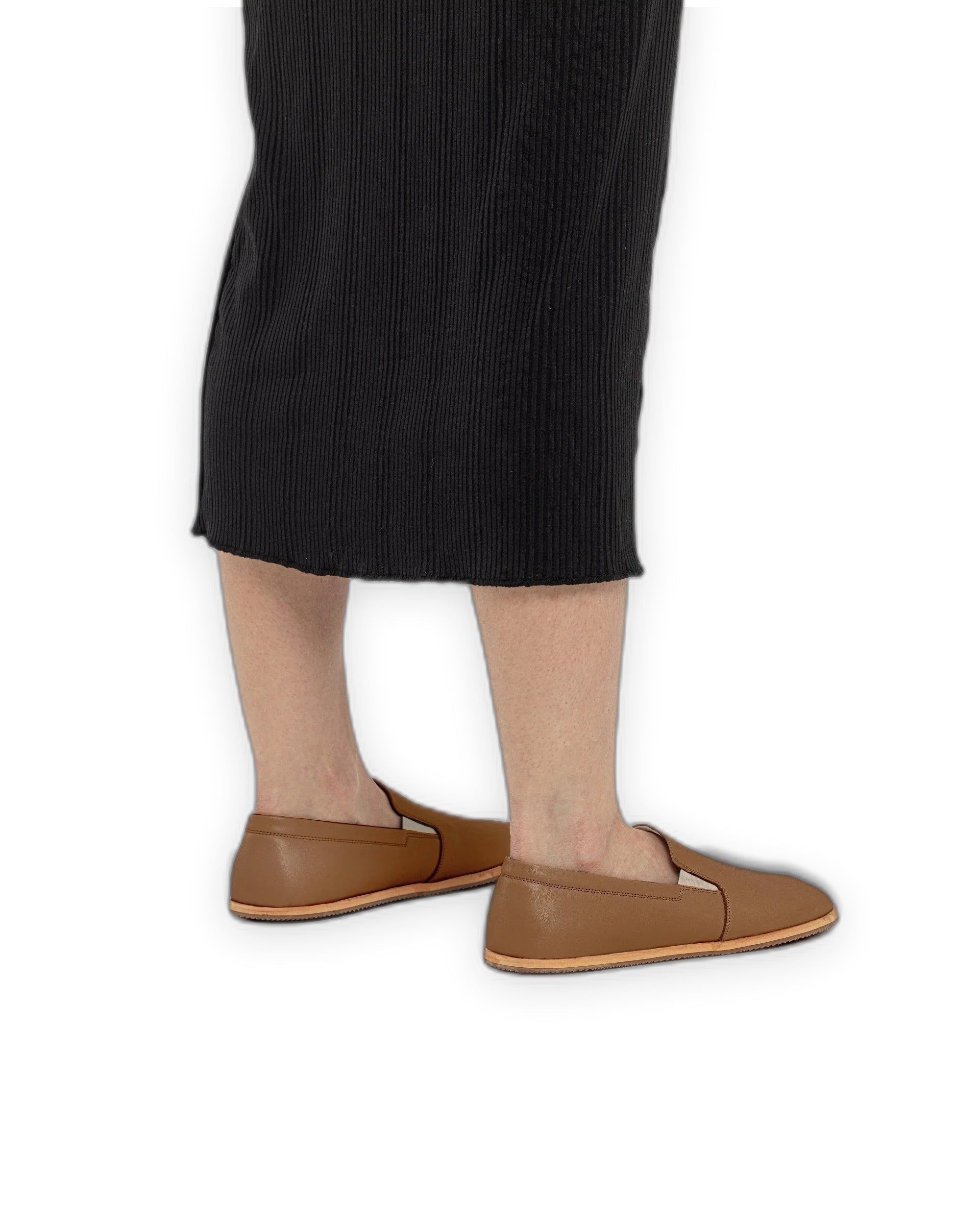 Detail Tan Barefoot Shoes - Handcrafted Calf Leather Turkey | Bespoky