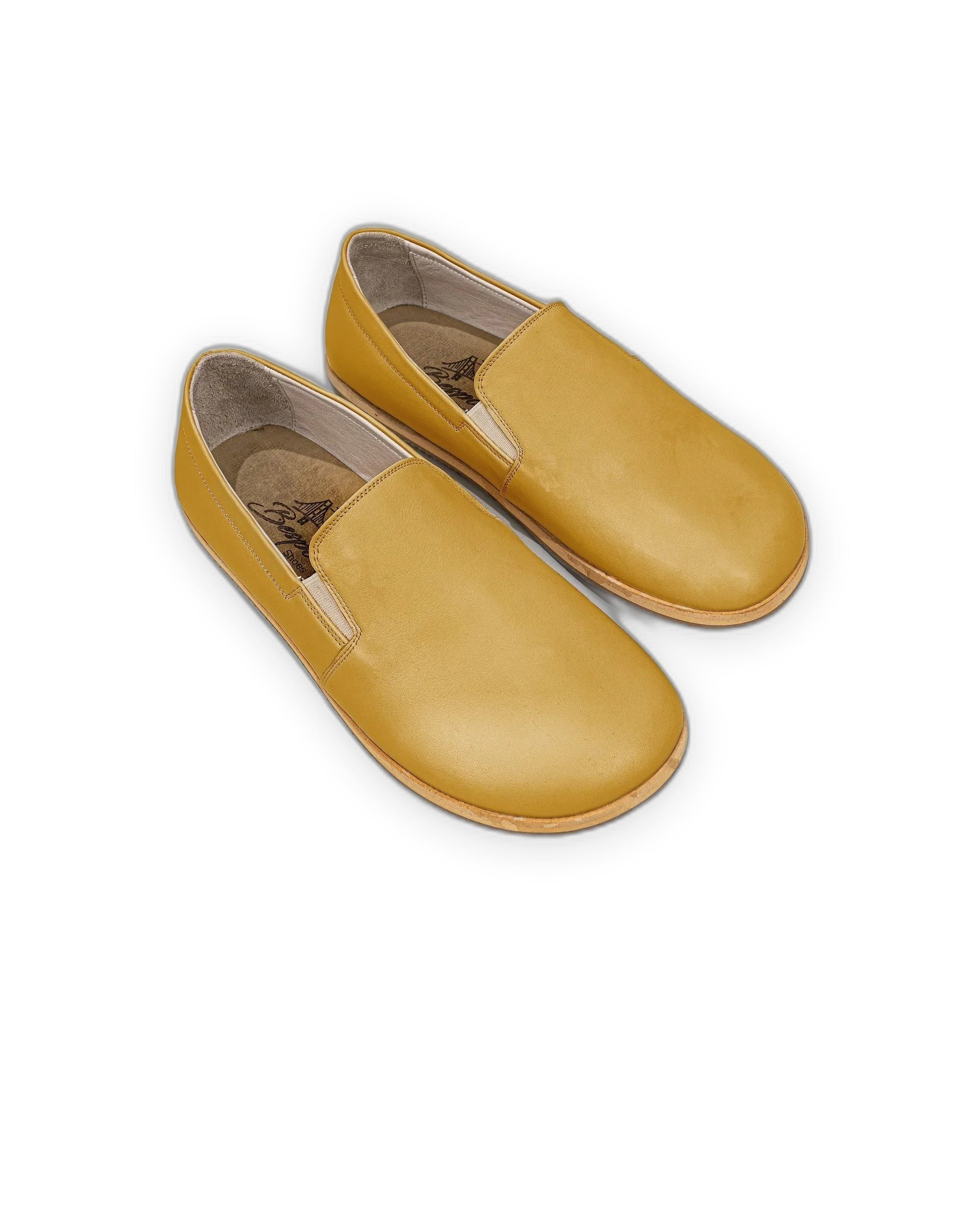 Men's Mustard Barefoot Shoes - Handcrafted Calf Leather Wide Toe Box | Bespoky