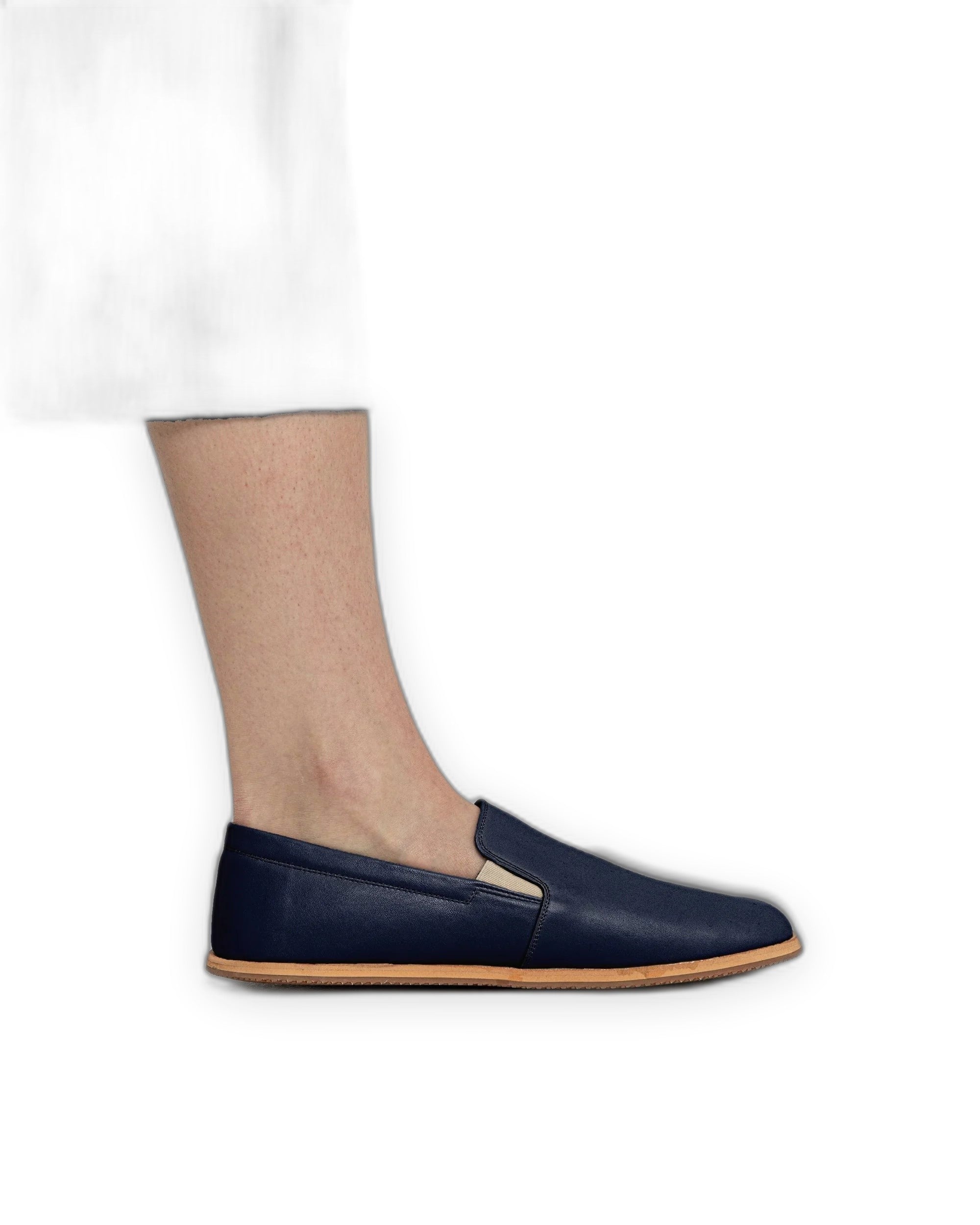 Back view Navy Blue Barefoot Shoes - Calf Leather Handcrafted | Bespoky