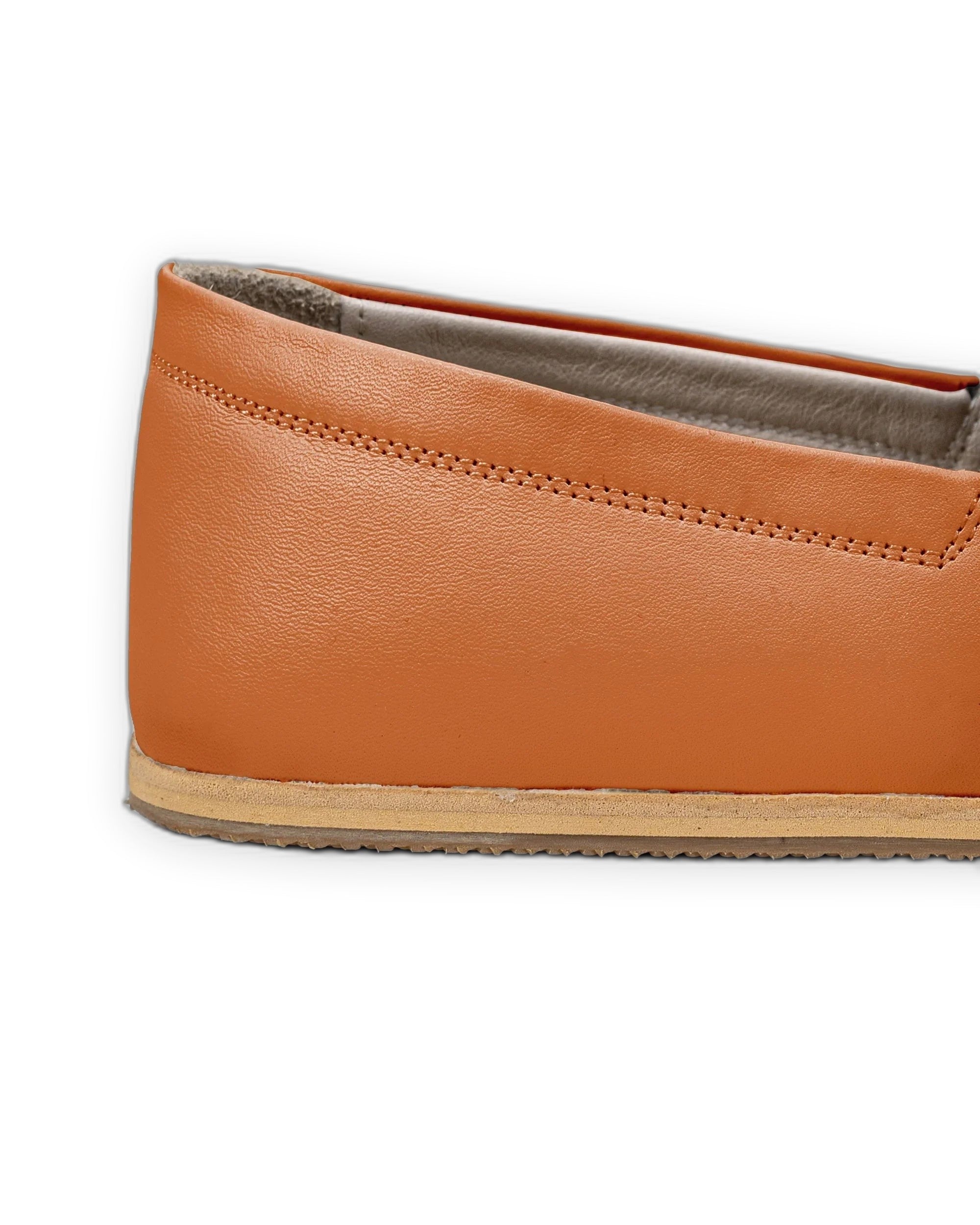 Top view Orange Barefoot Shoes - Handcrafted Calf Leather | Bespoky