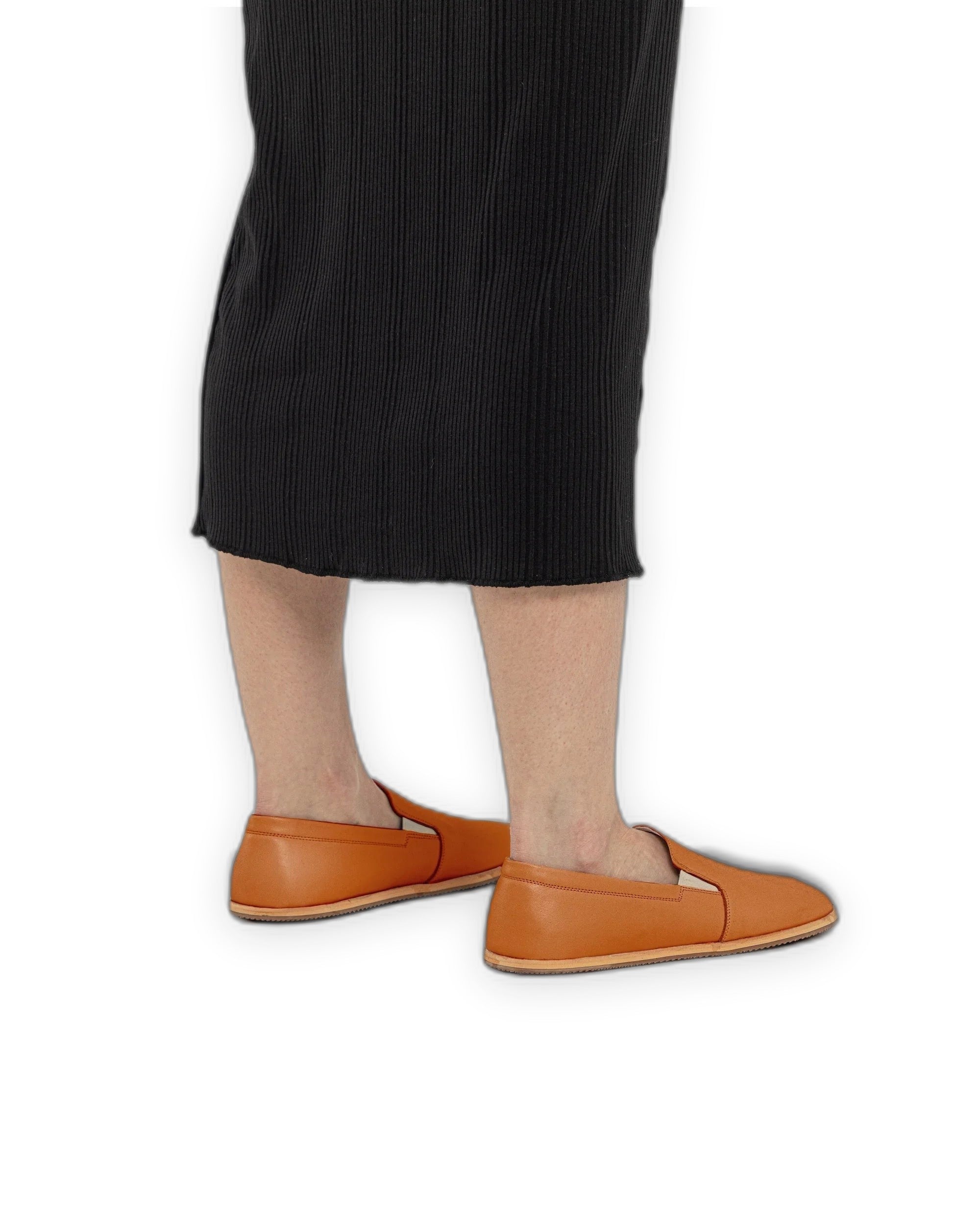 Detail Orange Barefoot Shoes - Handcrafted Calf Leather Turkey | Bespoky