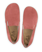 Side view Pink Suede Barefoot Shoes - Calf Leather Zero Drop | Bespoky