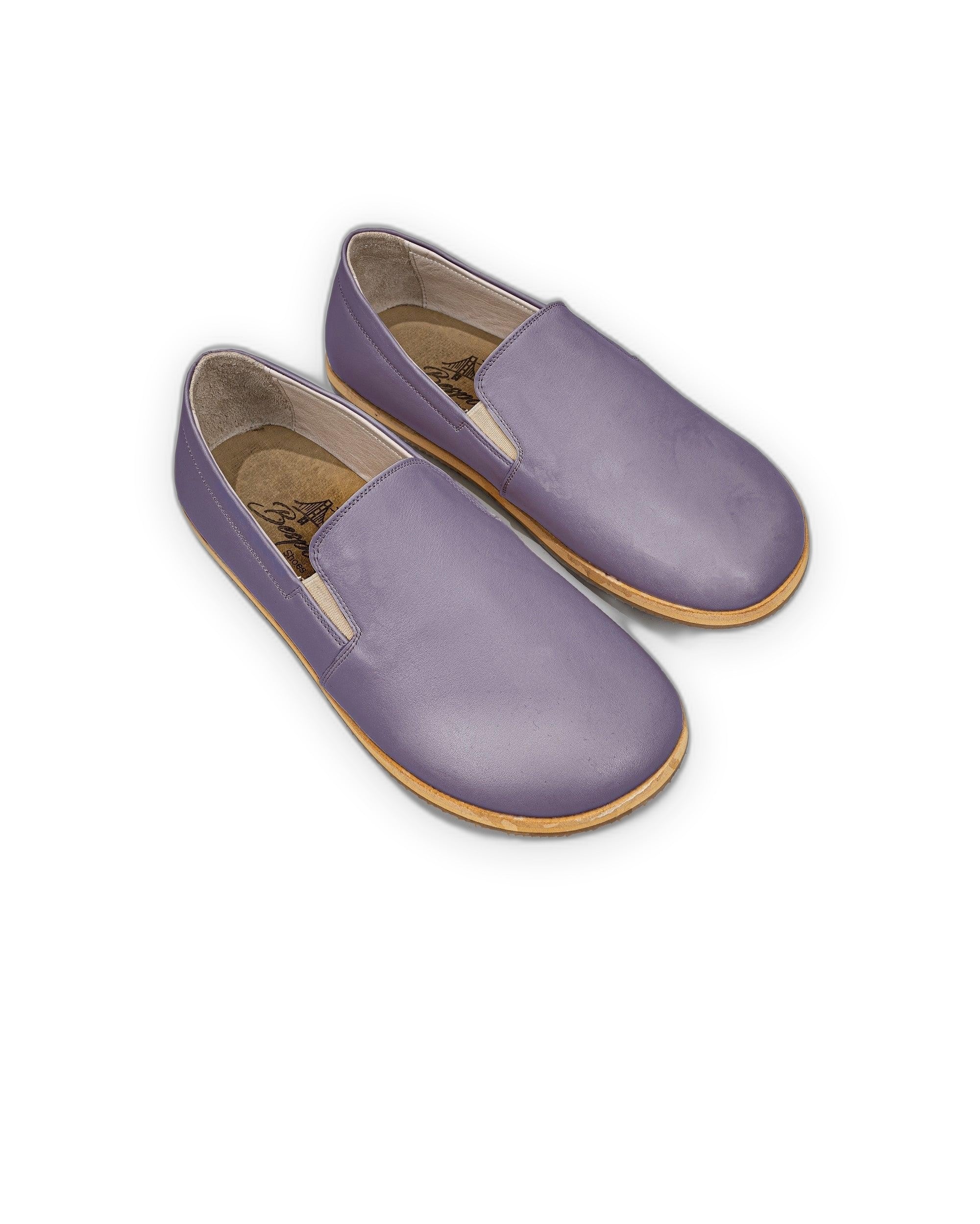 Men's Purple Barefoot Shoes - Handcrafted Calf Leather Wide Toe Box | Bespoky
