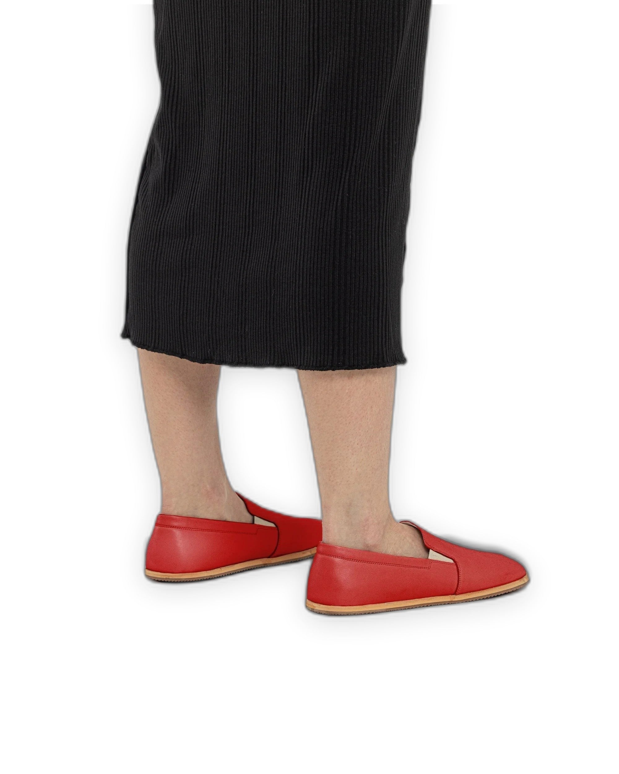 Pair Red Barefoot Shoes - Barefoot Wide Toe Calf Leather | Bespoky