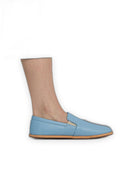 Close-up calf leather - Baby Blue Barefoot Shoes Detail | Bespoky