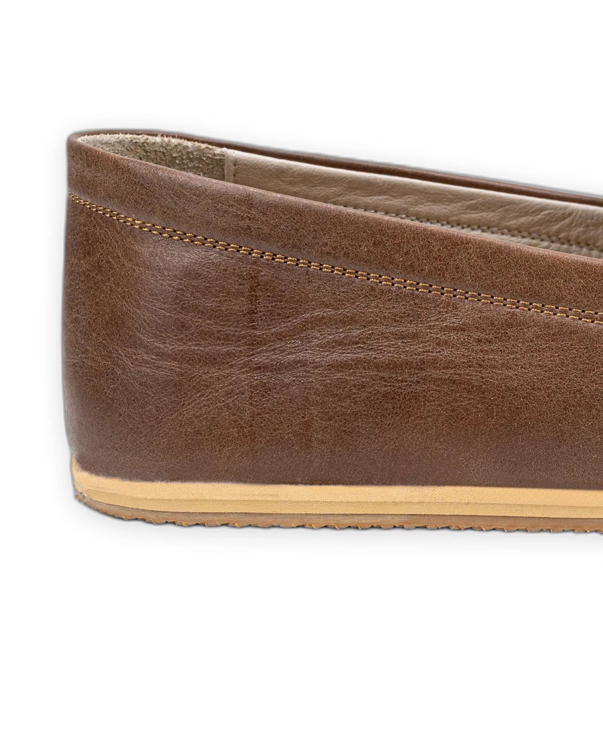Detail Brown Barefoot Shoes - Handcrafted Calf Leather Turkey | Bespoky