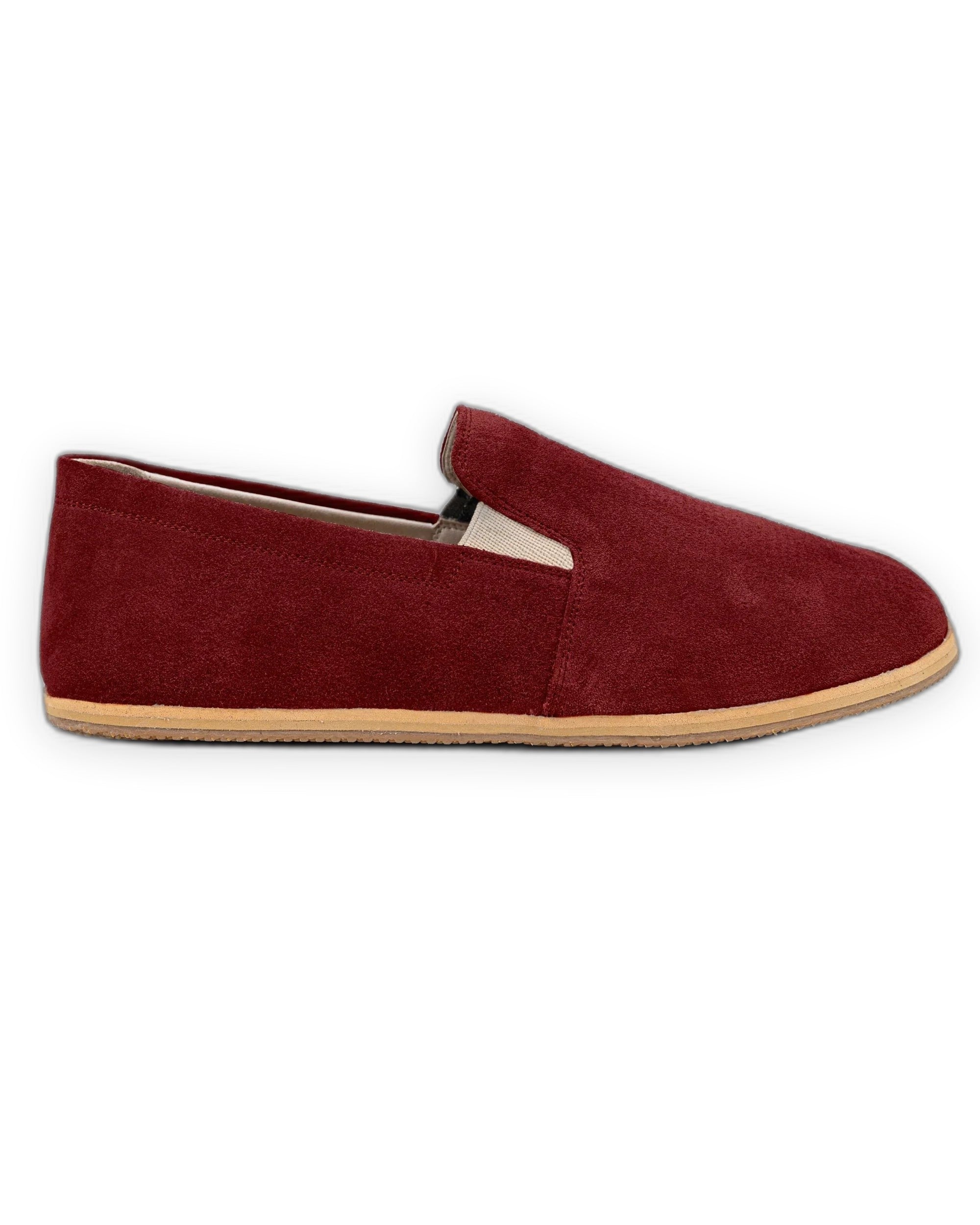 Back view Burgundy Barefoot Shoes - Calf Leather Handcrafted | Bespoky