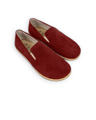 Women's Burgundy Barefoot Shoes - Handcrafted Calf Leather Wide Toe Box | Bespoky