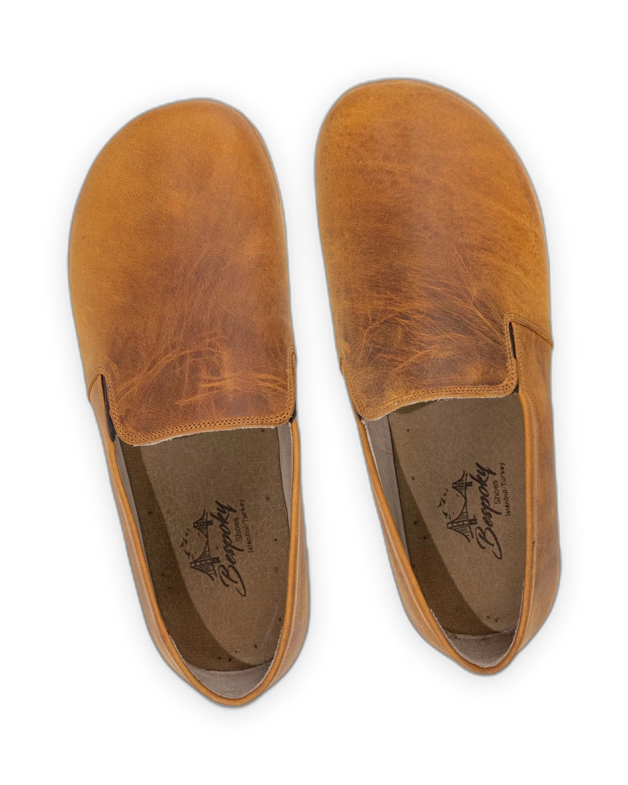 Top view Leather Barefoot Shoes - Handcrafted Calf Leather | Bespoky