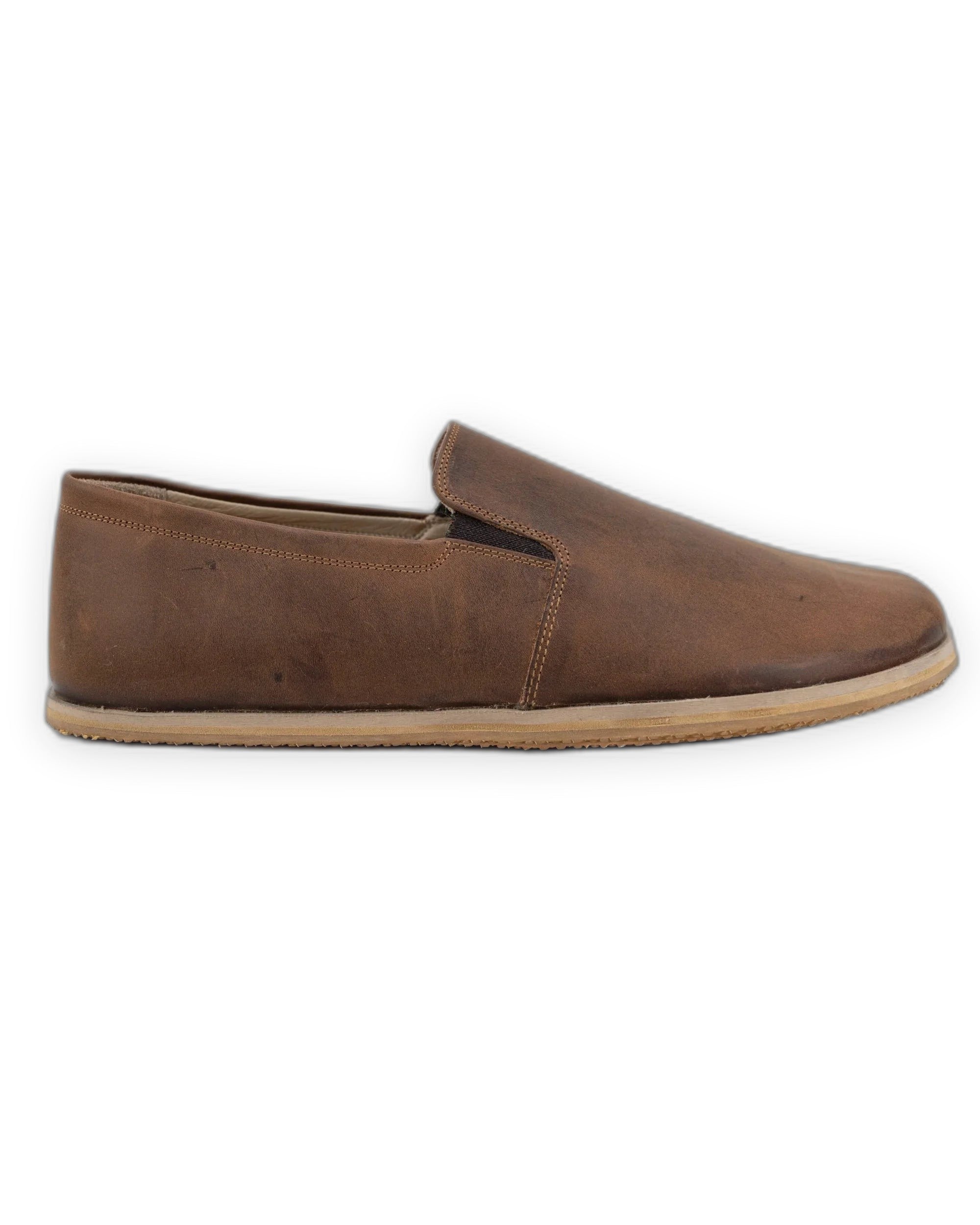 Top view Tan Barefoot Shoes - Handcrafted Calf Leather | Bespoky