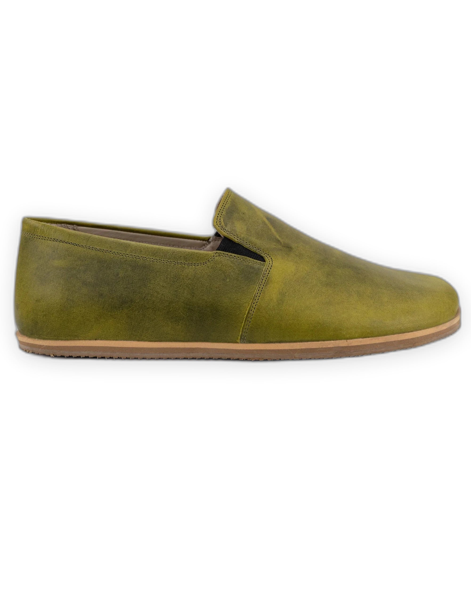 Side view Yellow Barefoot Shoes - Calf Leather Zero Drop | Bespoky