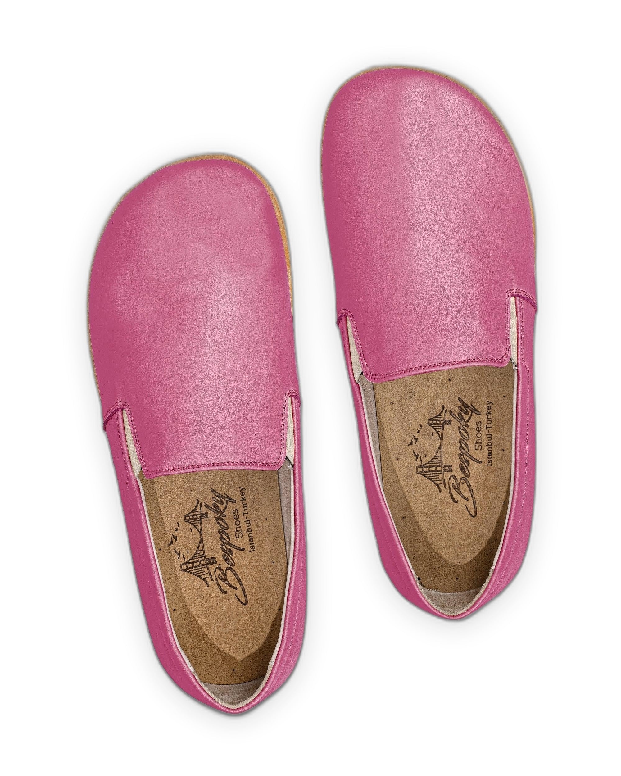 Side view Fuchsia Barefoot Shoes - Calf Leather Zero Drop | Bespoky