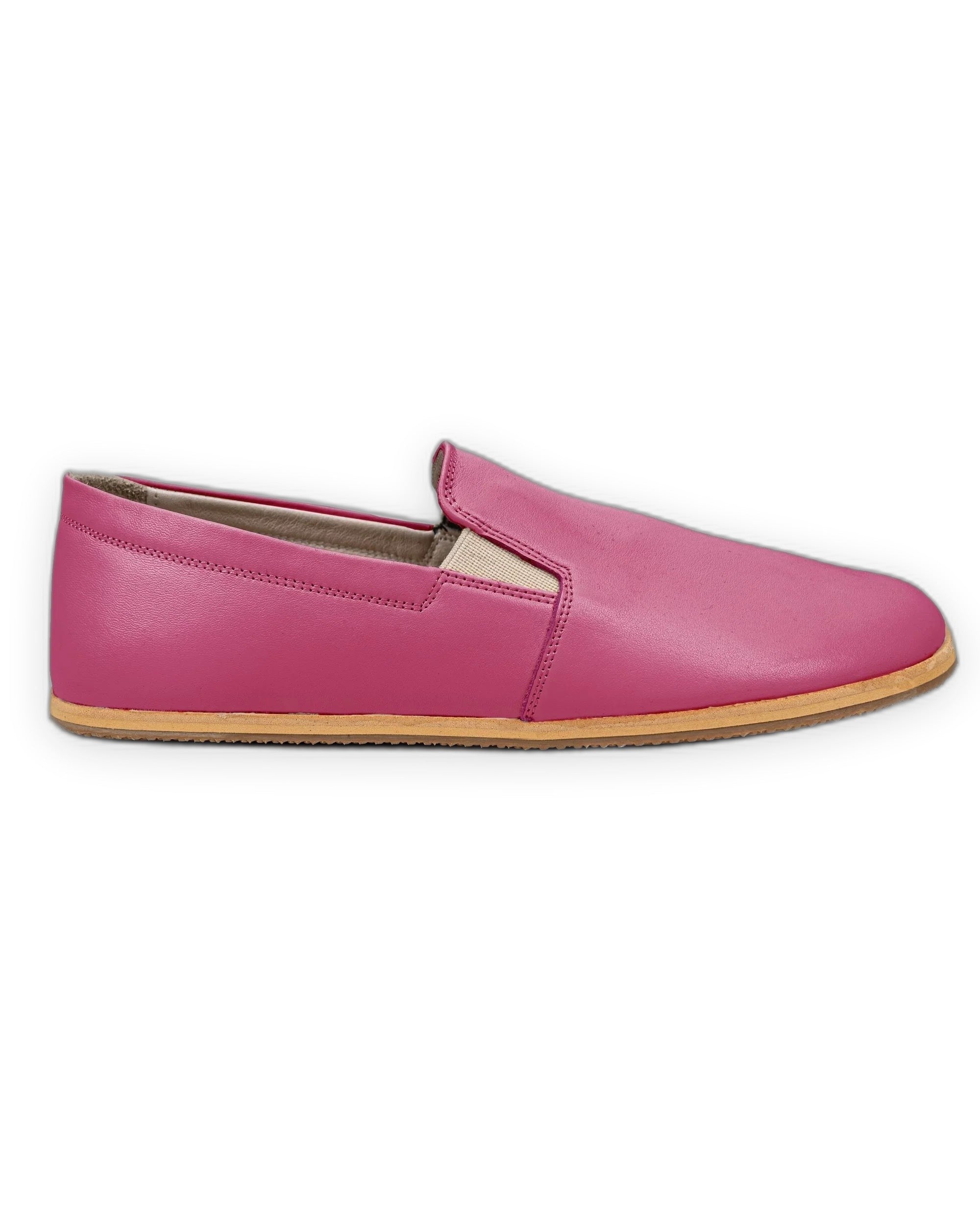 Top view Fuchsia Barefoot Shoes - Handcrafted Calf Leather | Bespoky