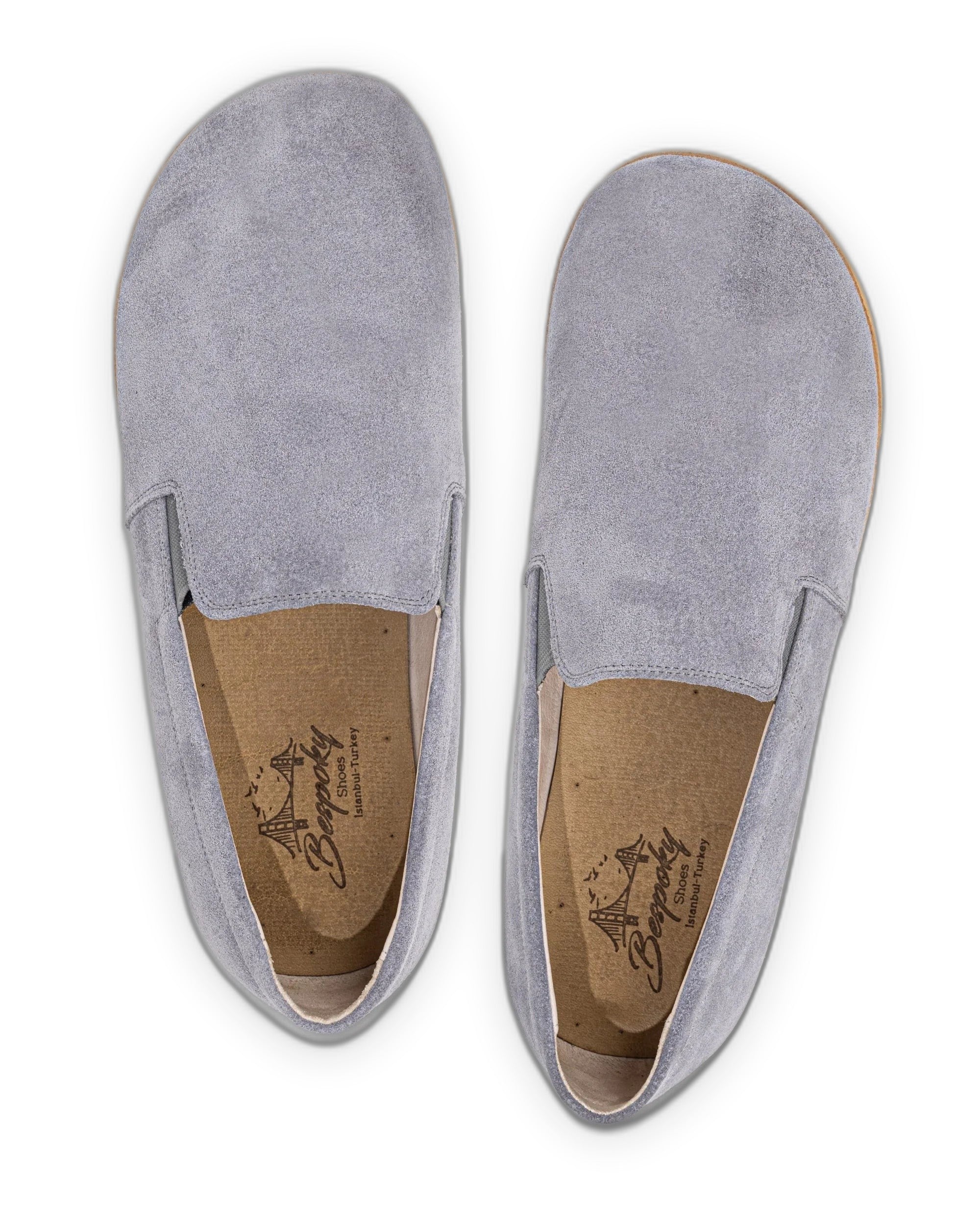 Side view Grey Barefoot Shoes - Calf Leather Zero Drop | Bespoky
