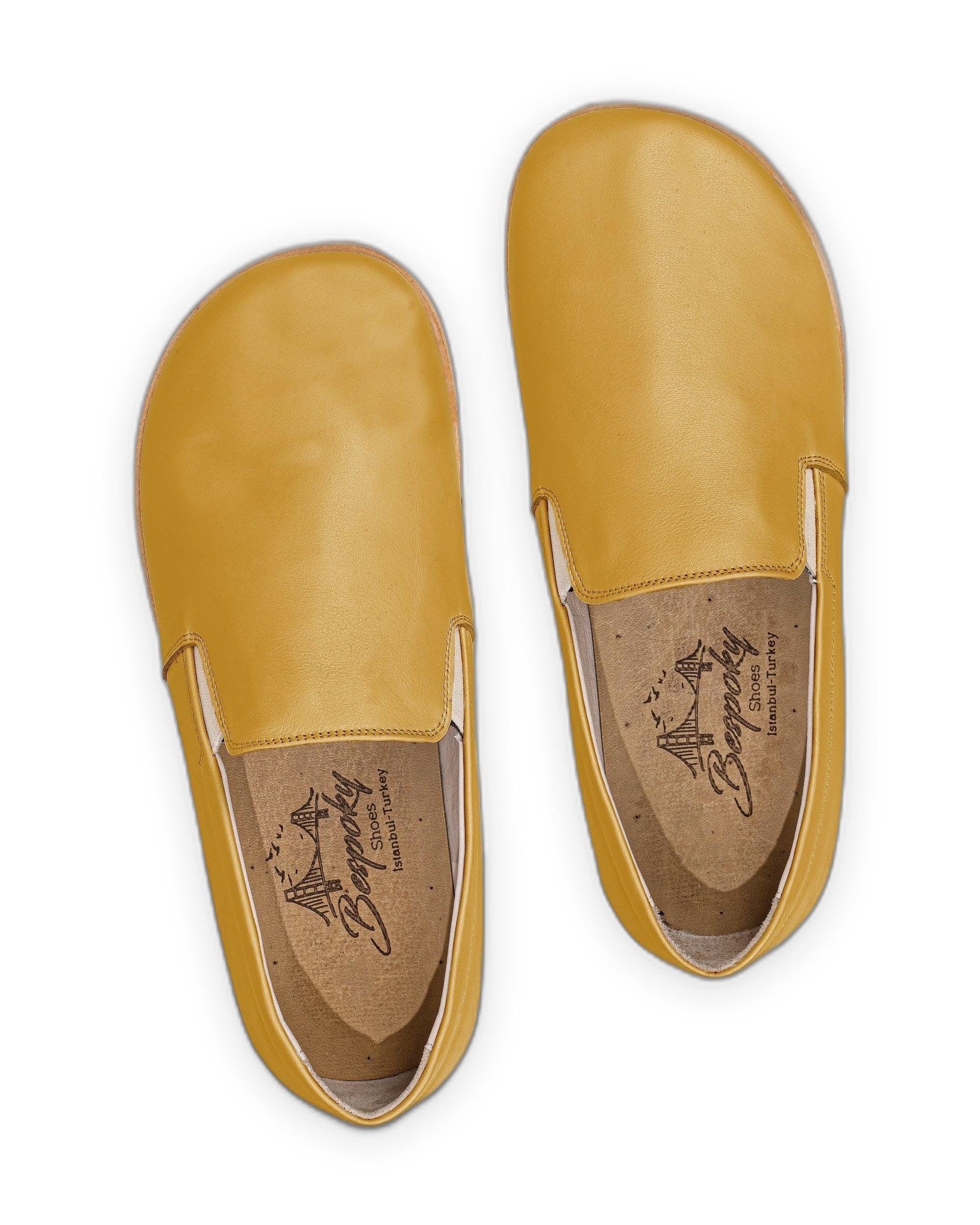 Side view Mustard Barefoot Shoes - Calf Leather Zero Drop | Bespoky