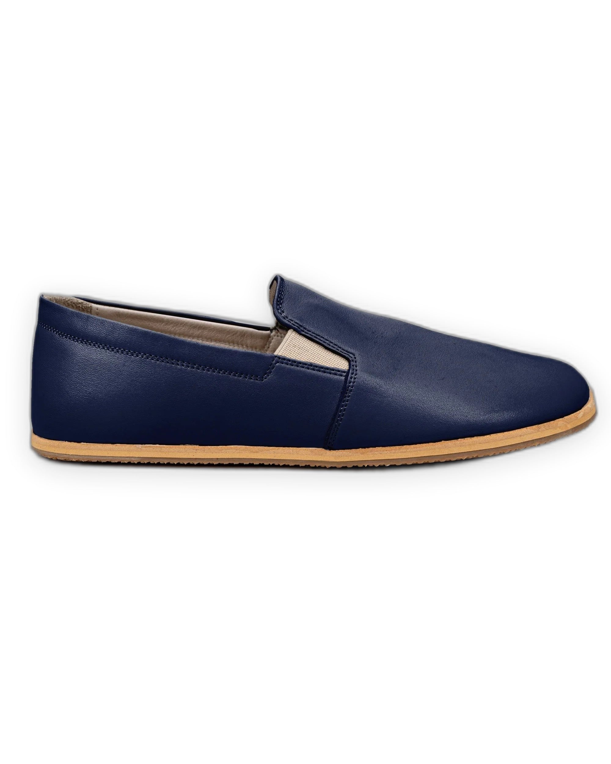 Top view Navy Blue Barefoot Shoes - Handcrafted Calf Leather | Bespoky
