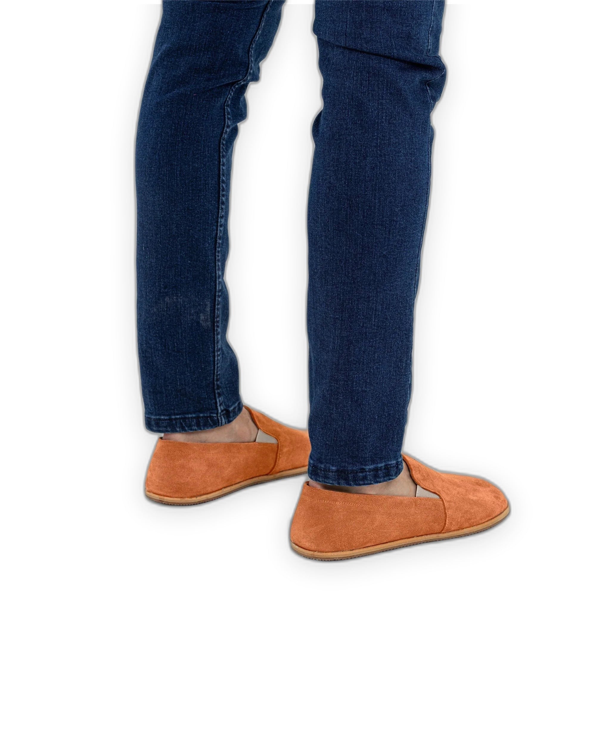Detail Orange Barefoot Shoes - Handcrafted Calf Leather Turkey | Bespoky