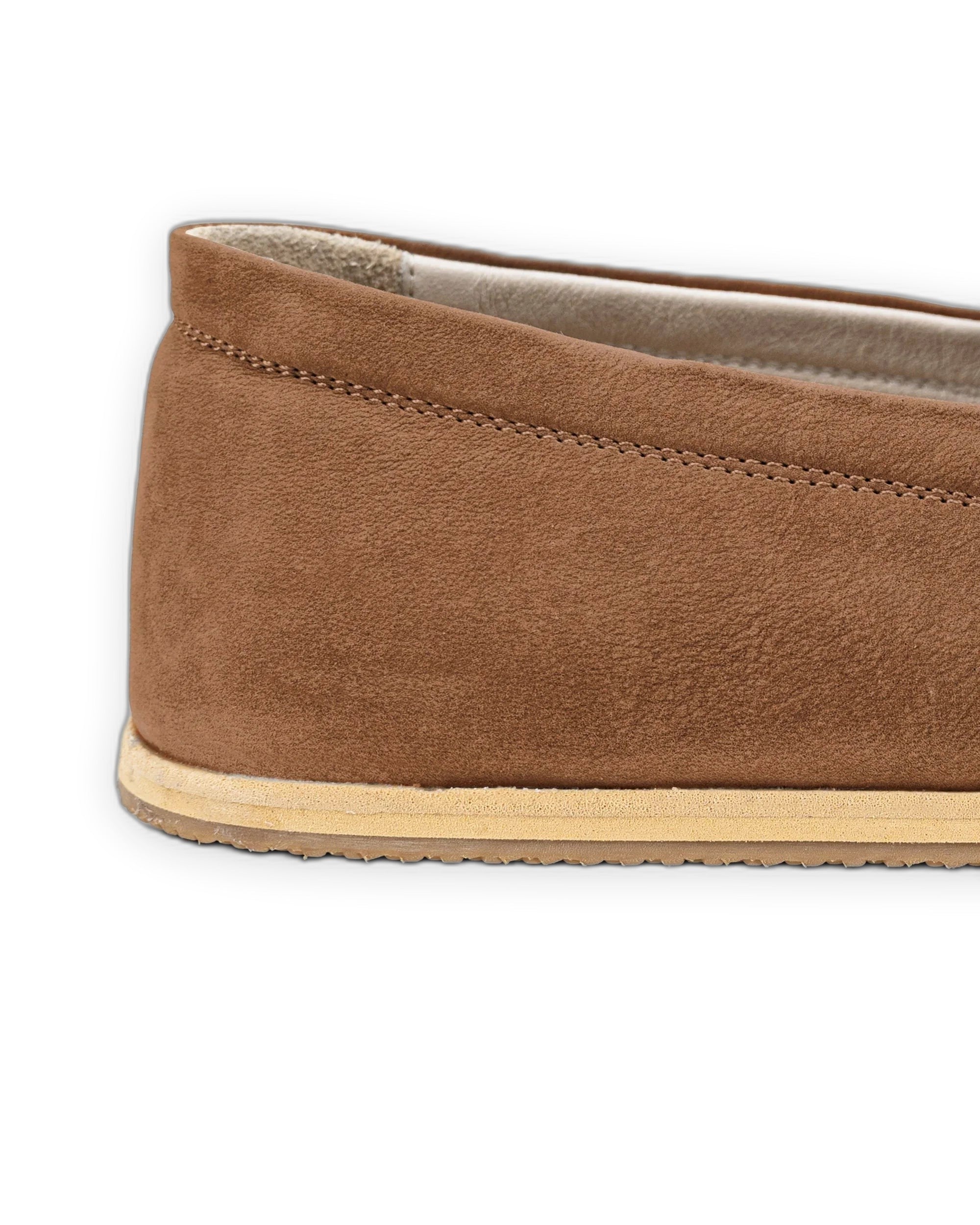 Detail Tan Barefoot Shoes - Handcrafted Calf Leather Turkey | Bespoky