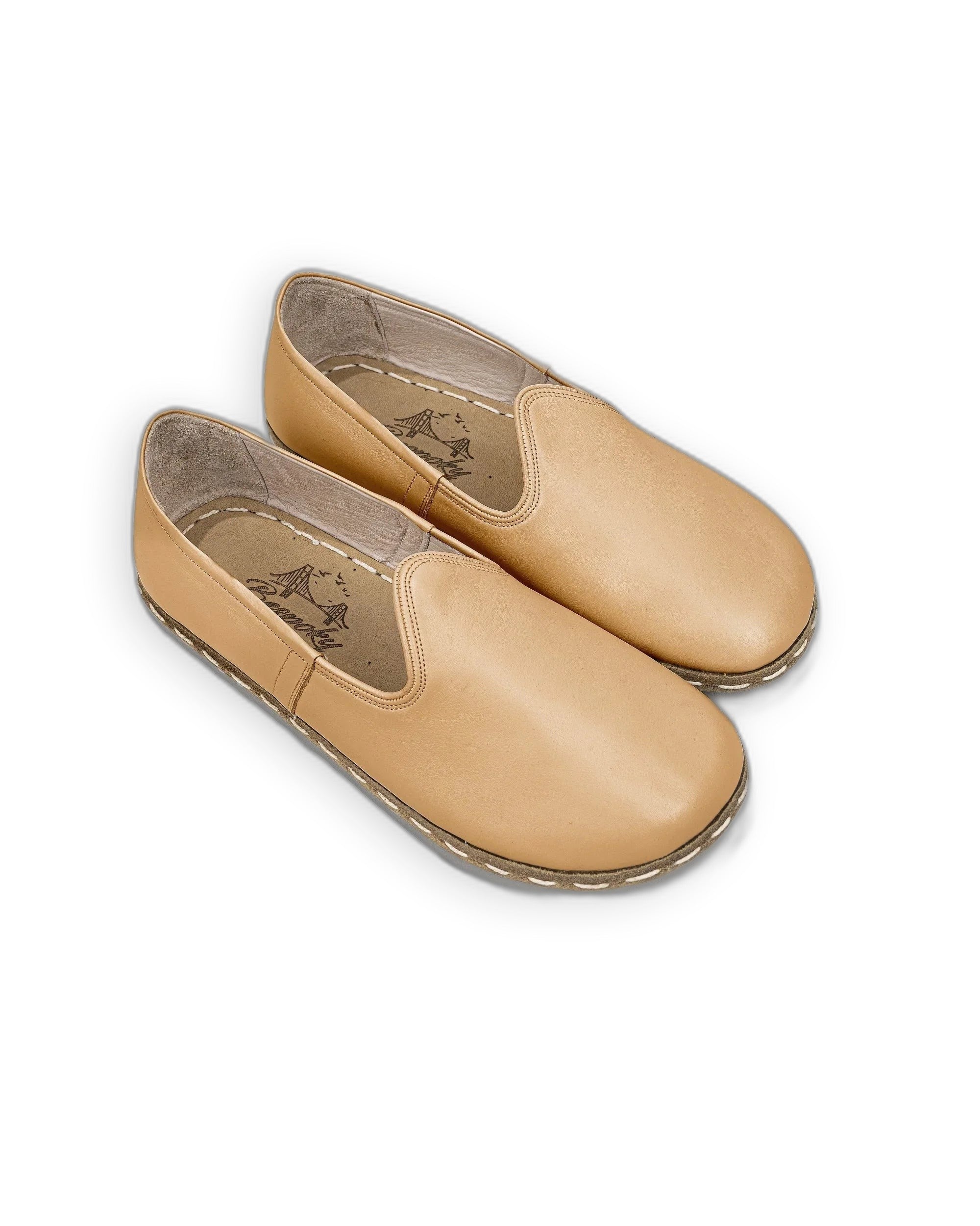 Men's Melon Yellow Barefoot Yemeni - Handcrafted Calf Leather Wide Toe Box | Bespoky
