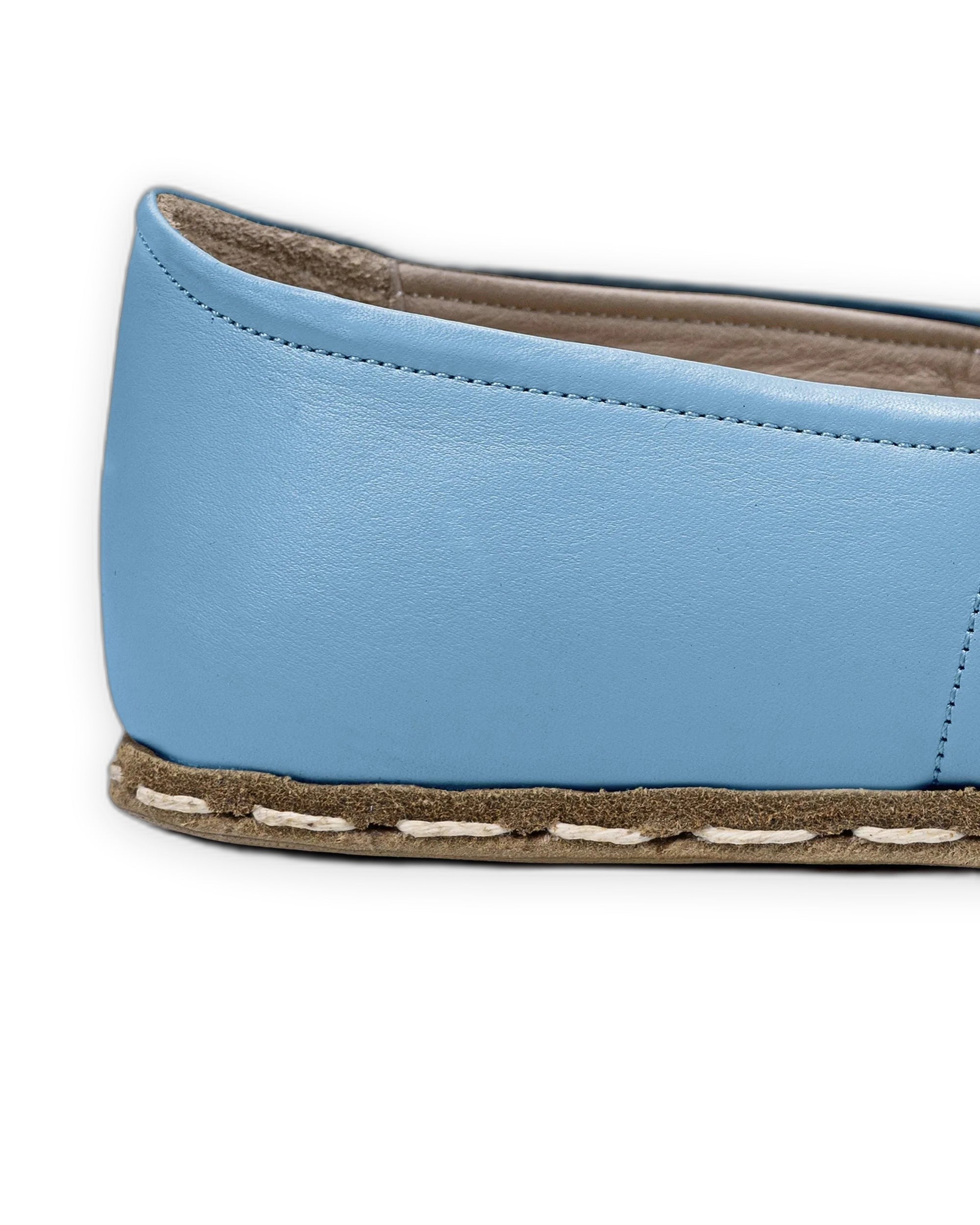 Top view Baby Blue Barefoot Yemeni - Handcrafted Calf Leather | Bespoky