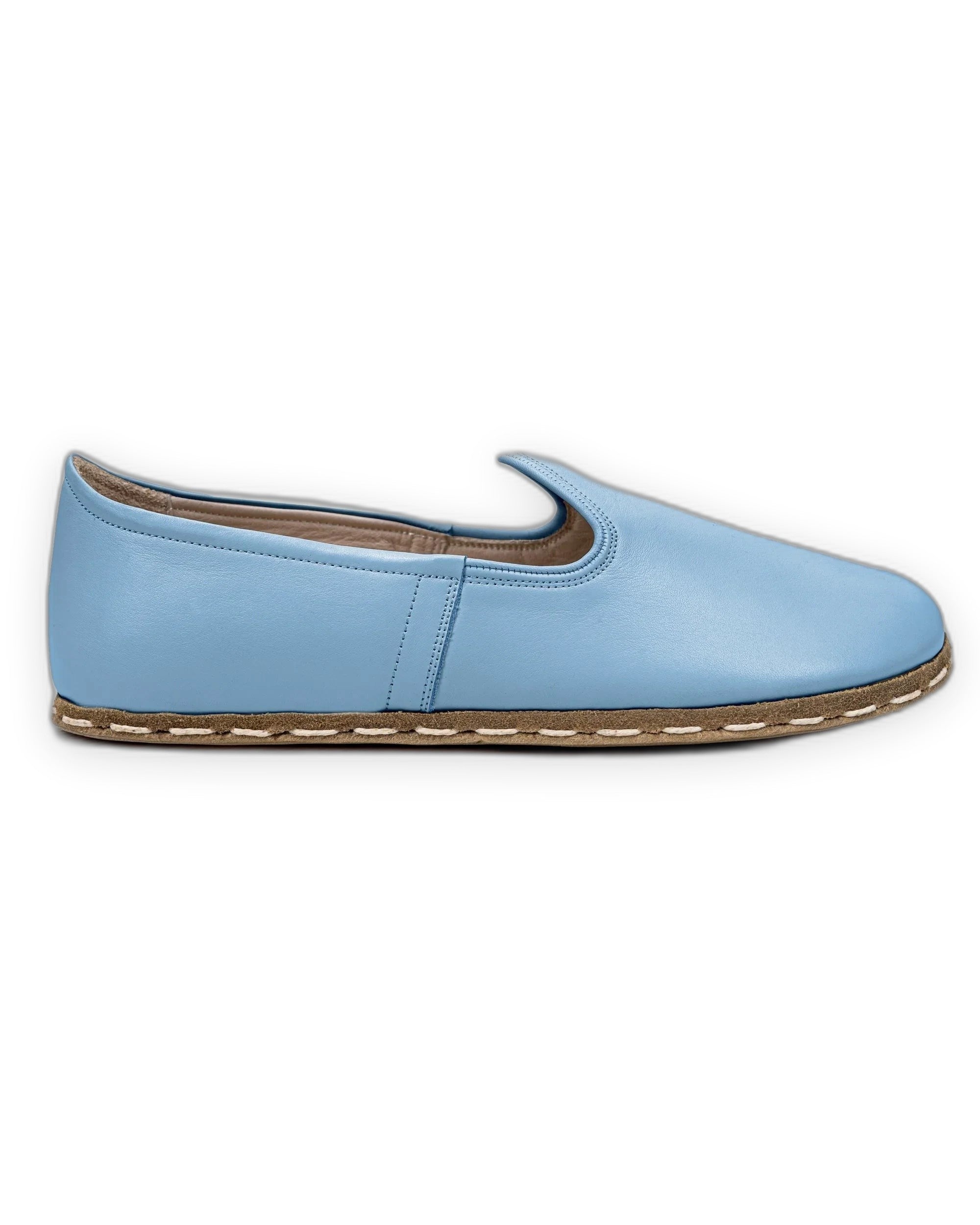 Pair Baby Blue Barefoot Yemeni - Barefoot Wide Toe Calf Leather | Bespoky