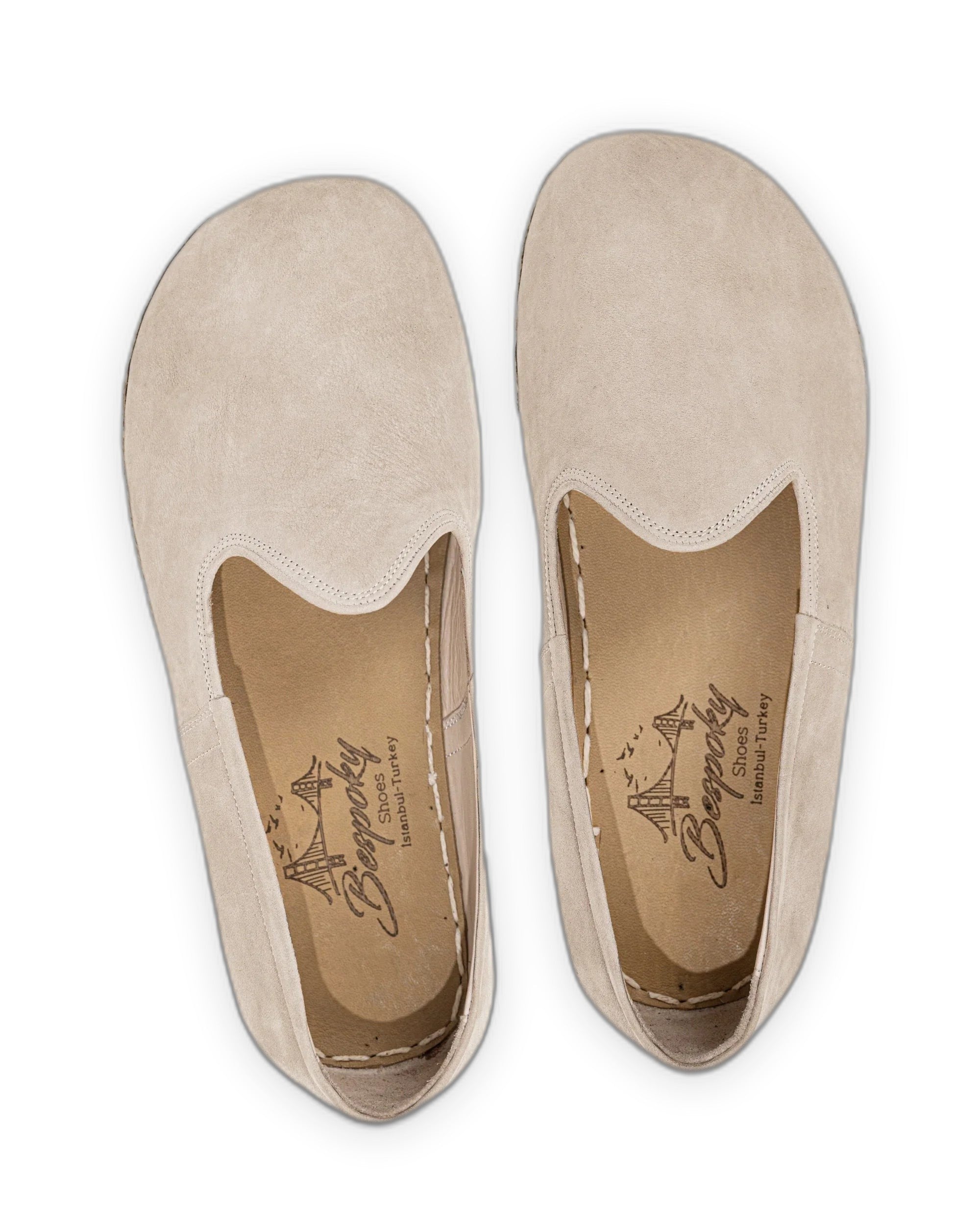 Side view Beige Barefoot Yemeni - Calf Leather Zero Drop | Bespoky