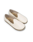Women's Cream Barefoot Yemeni - Handcrafted Calf Leather Wide Toe Box | Bespoky