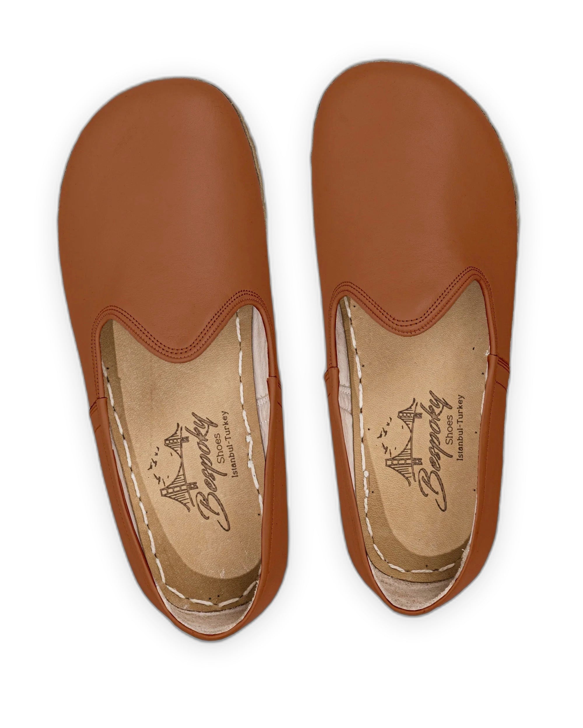 Top view Dark Brown Barefoot Yemeni - Handcrafted Calf Leather | Bespoky