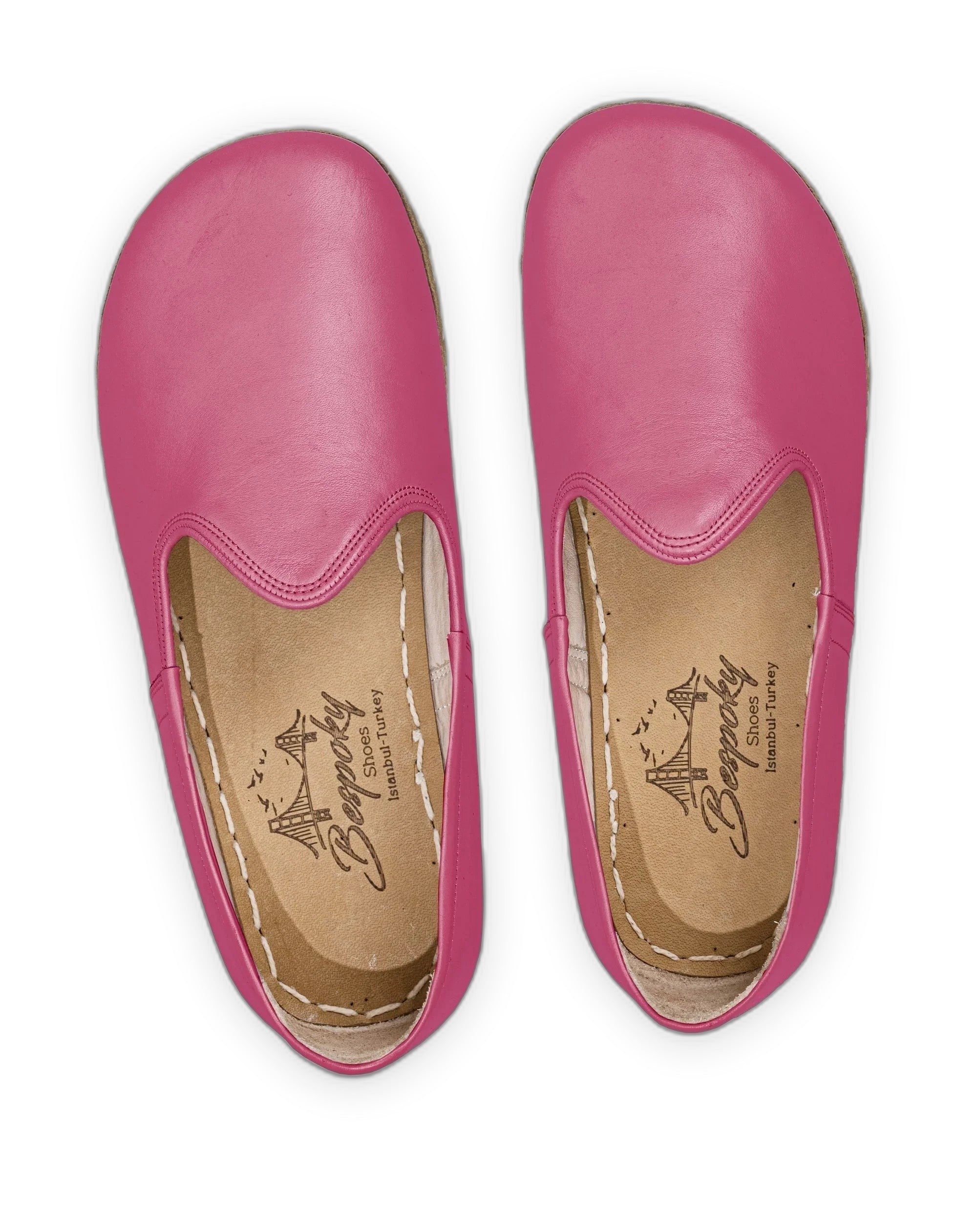 Side view Fuchsia Barefoot Yemeni - Calf Leather Zero Drop | Bespoky