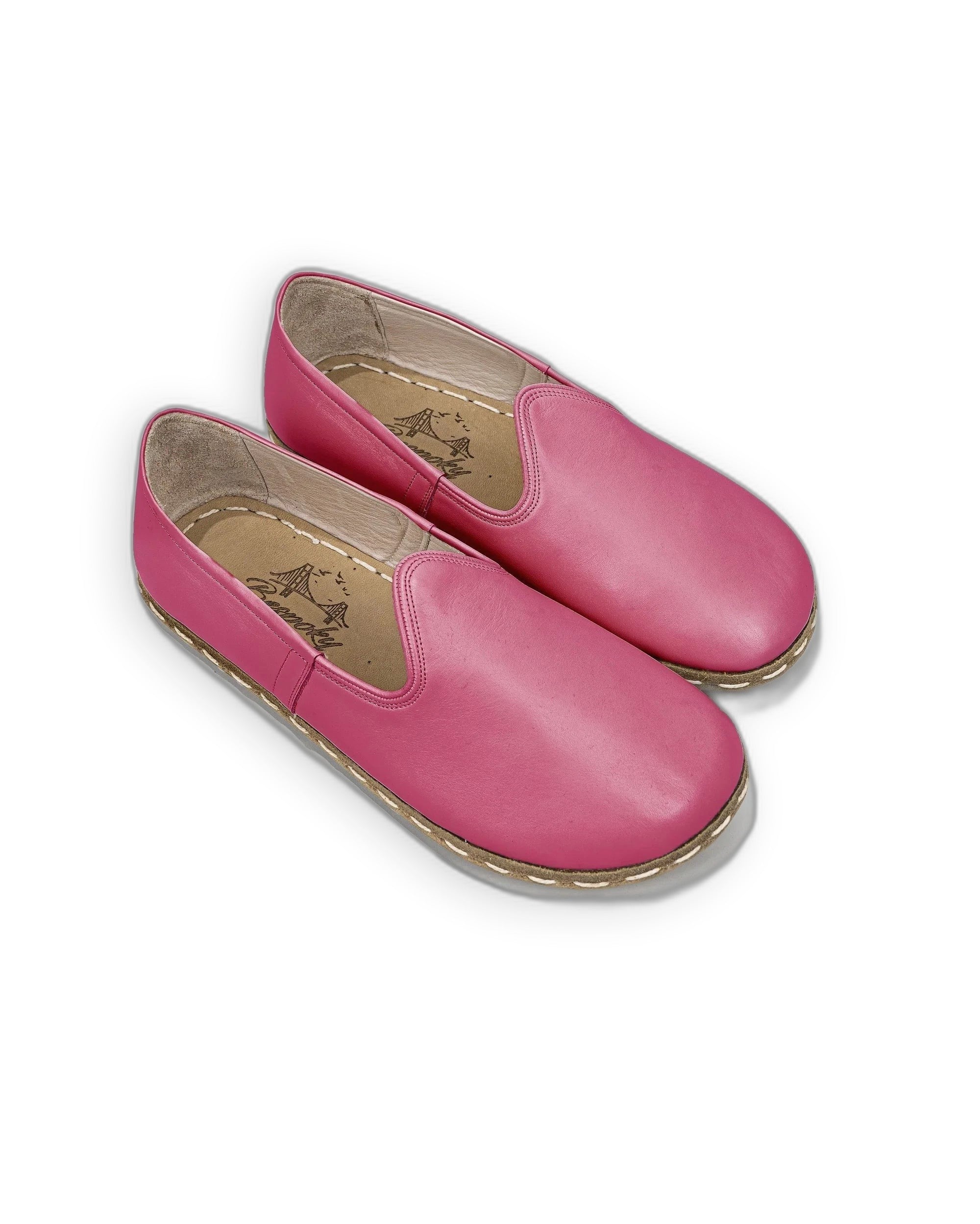 Women's Fuchsia Barefoot Yemeni - Handcrafted Calf Leather Wide Toe Box | Bespoky